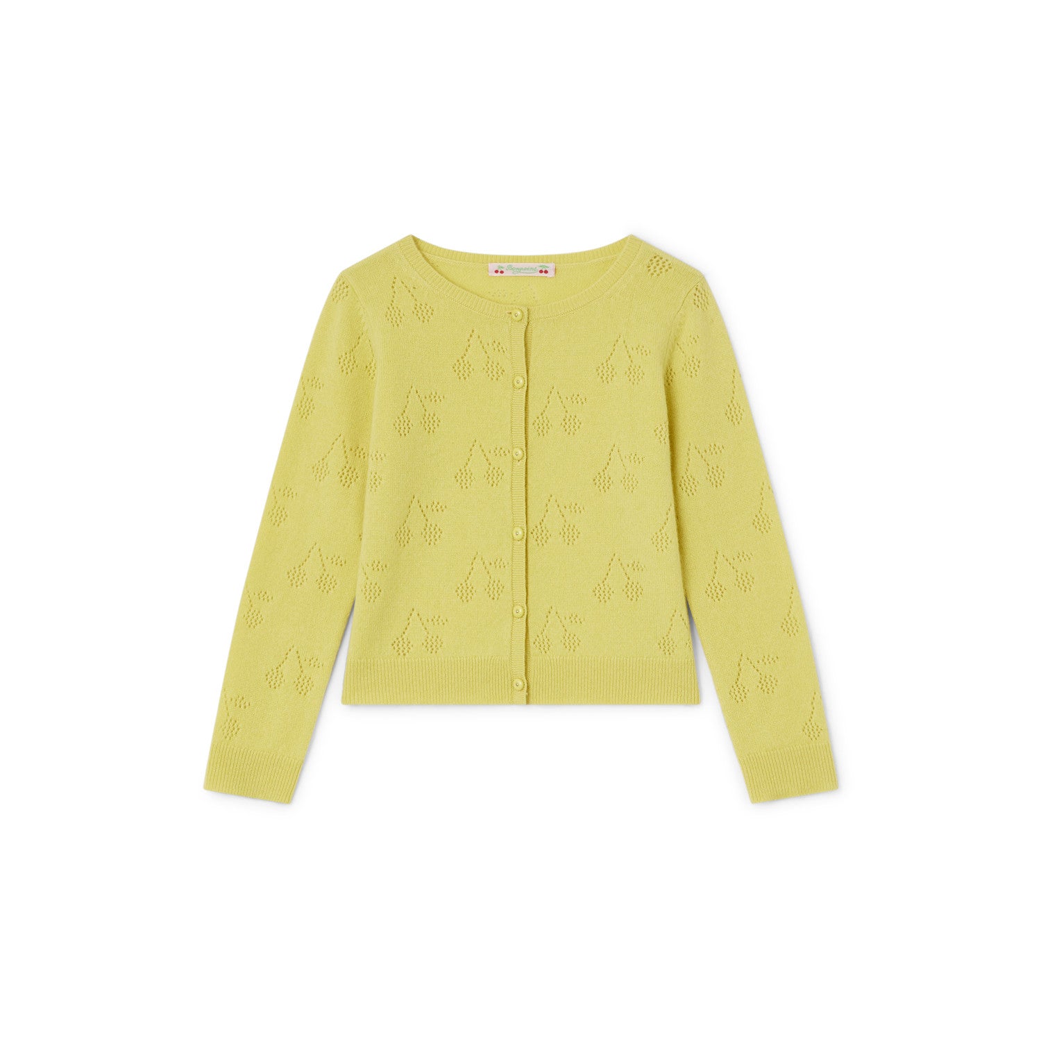 Cardigan à cerises ajourées - Bonpoint vintage