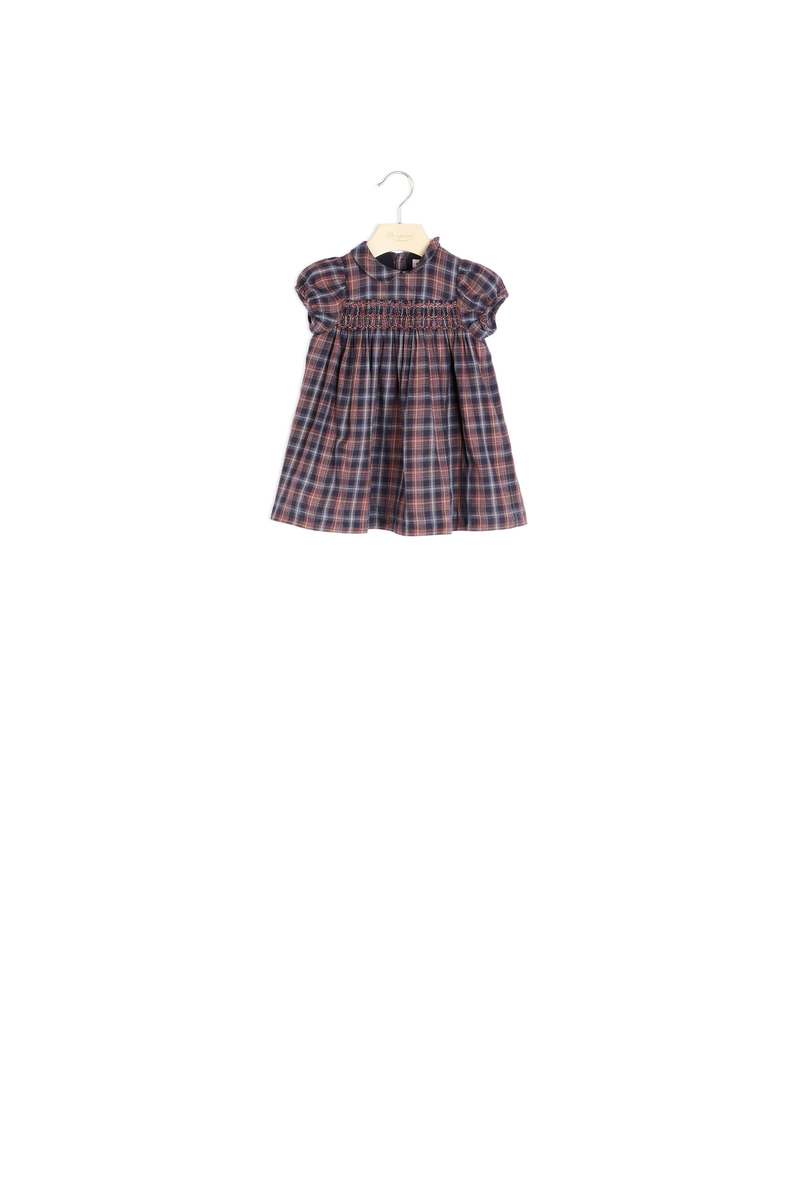 Robe smockée en coton émerisé - Bonpoint vintage