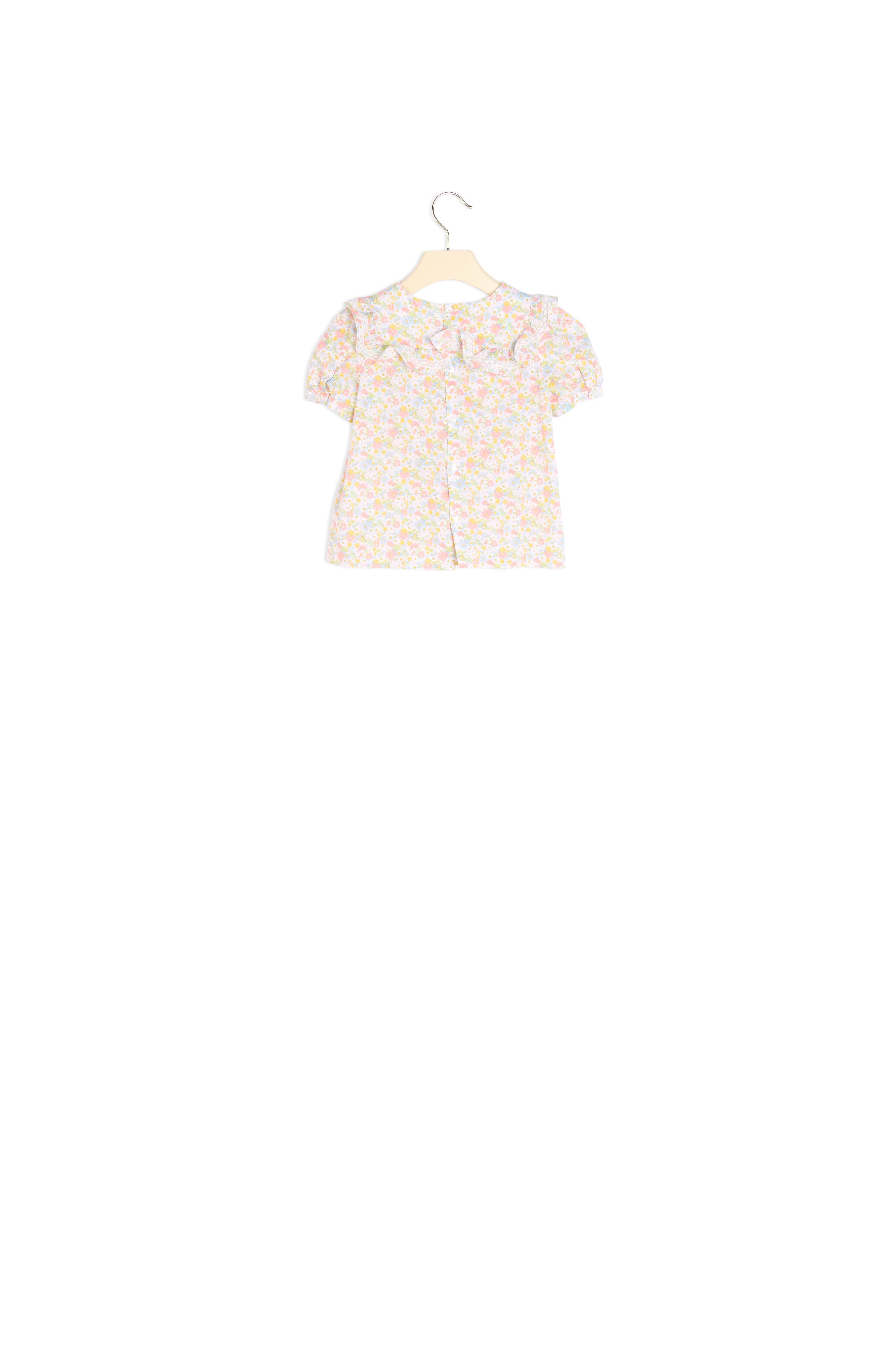 Blouse à volants en coton Liberty - Bonpoint vintage