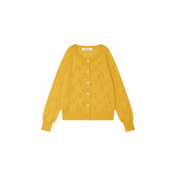 Cardigan à cerises ajourées - Bonpoint vintage