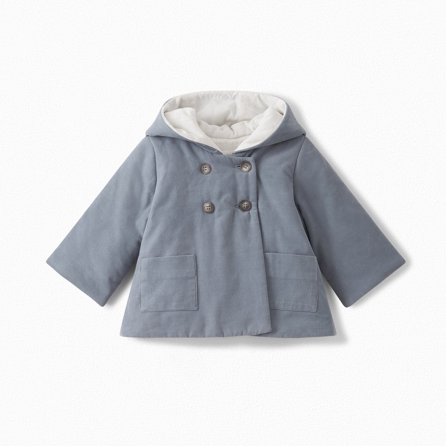 Manteau à capuche bébé en velours milleraies - Bonpoint vintage