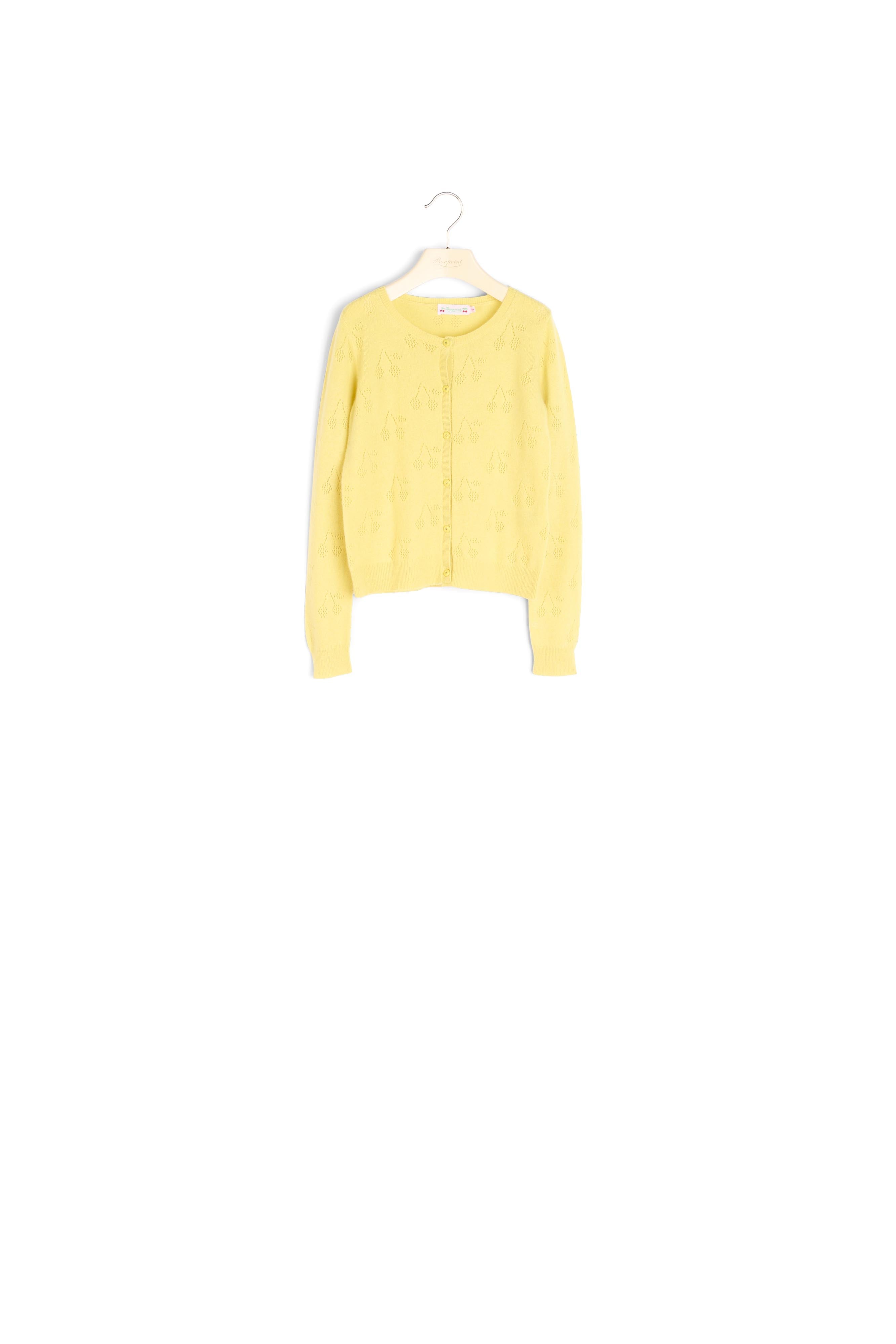 Cardigan à cerises ajourées - Bonpoint vintage