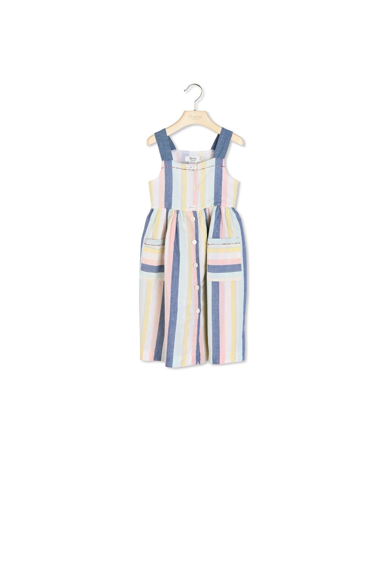 Robe à rayures rebrodées - Bonpoint vintage