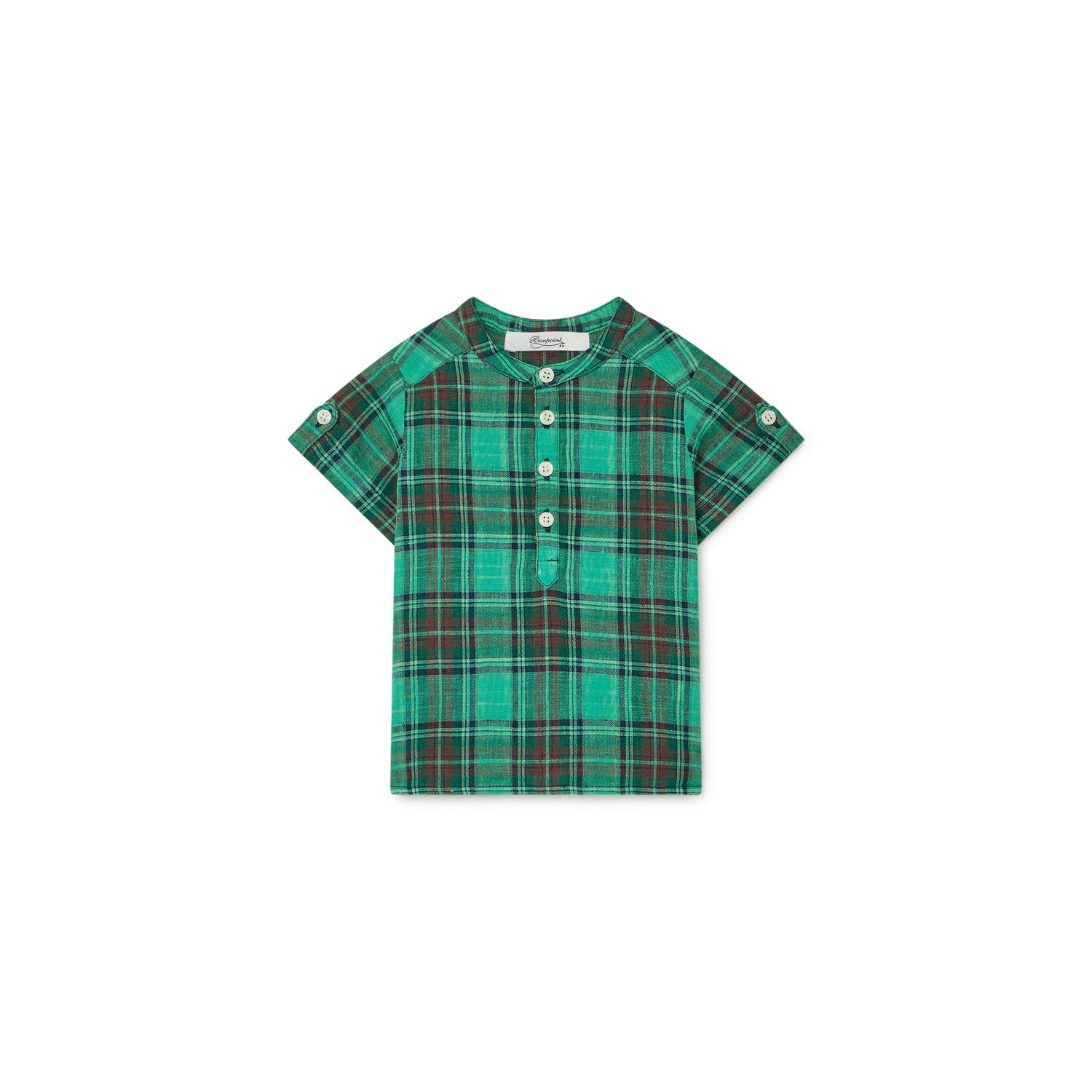 Chemise en lin à carreaux - Bonpoint vintage
