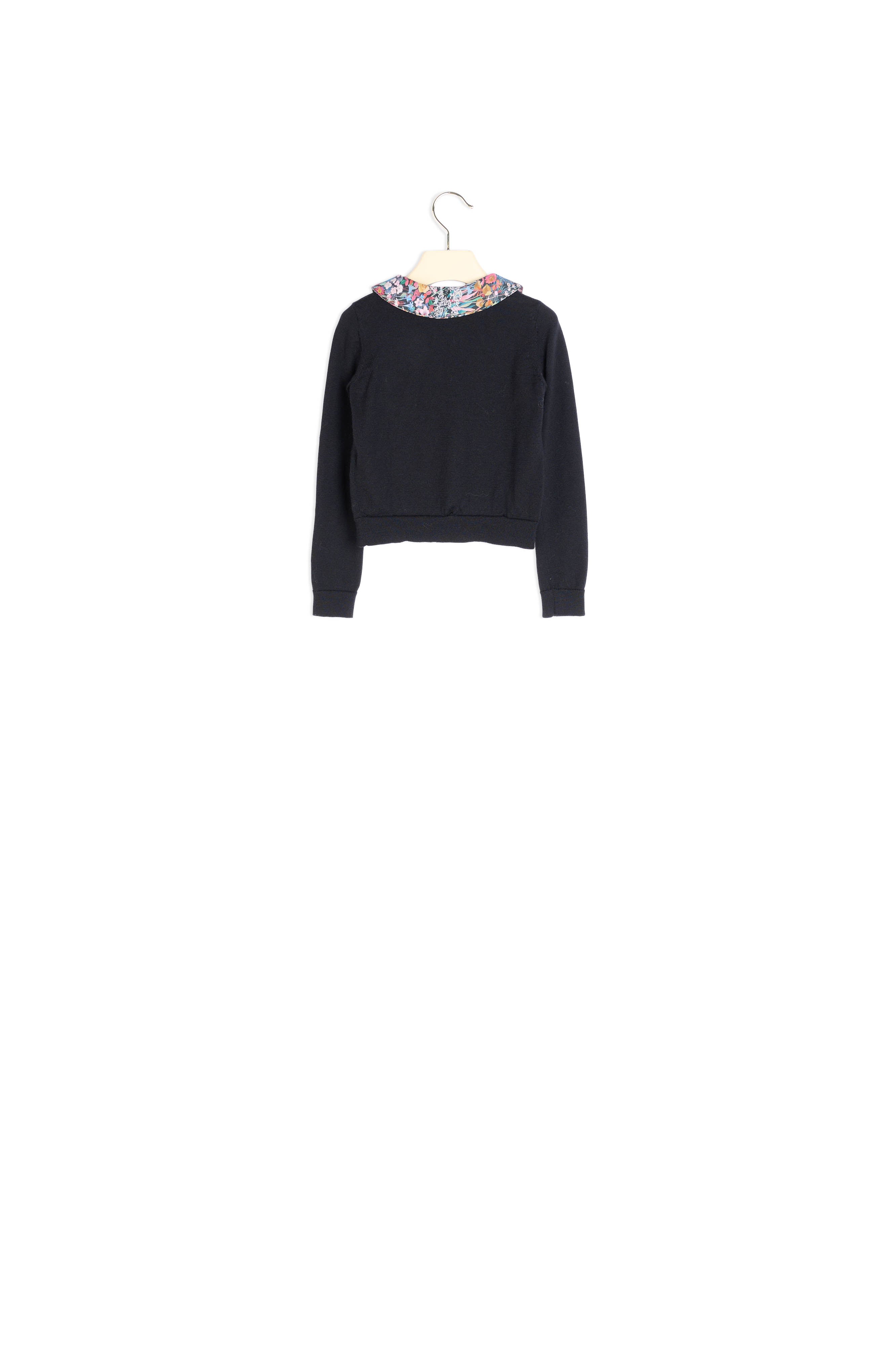 Cardigan avec col en tissu - Bonpoint vintage