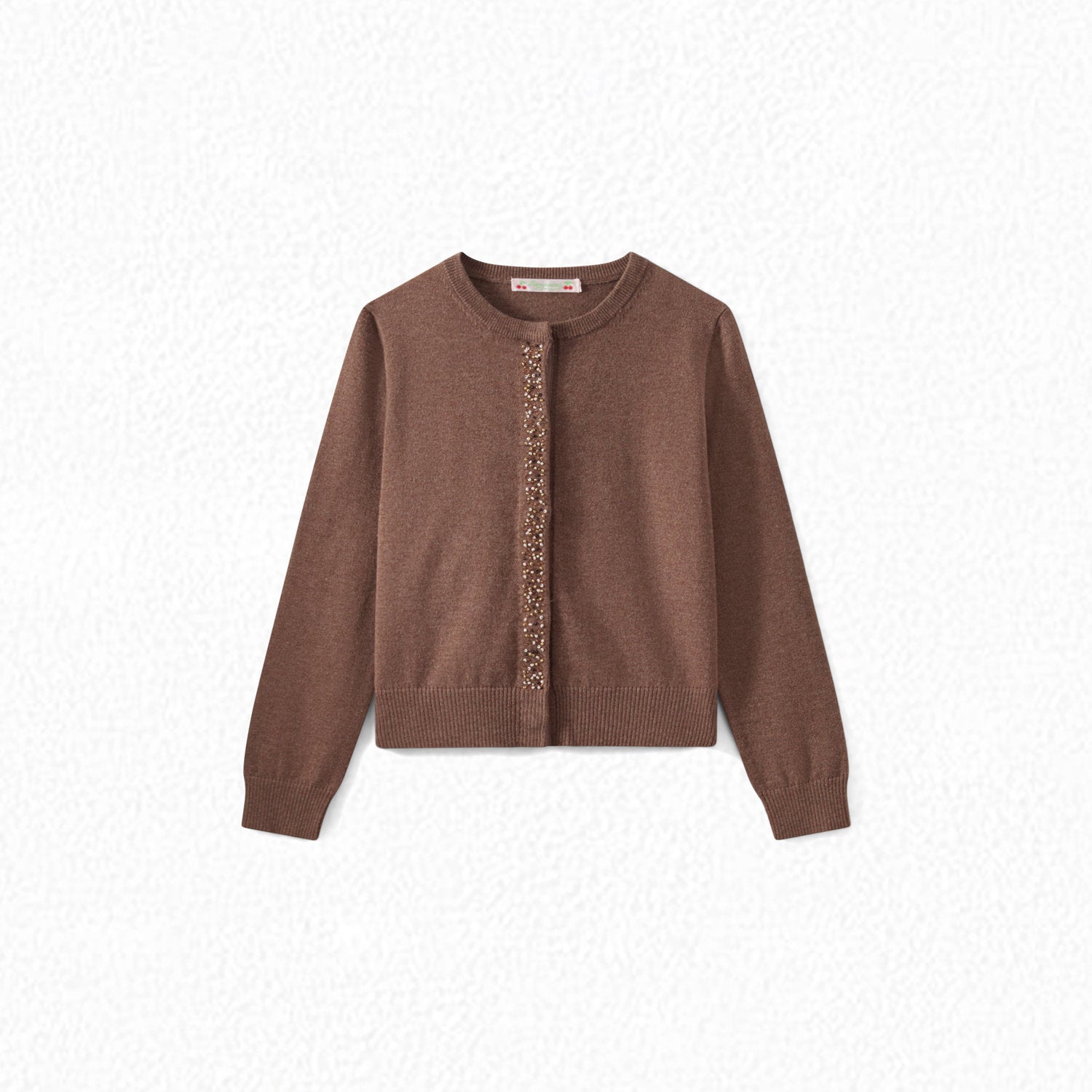 Cardigan avec perles brodées main fille - Bonpoint vintage