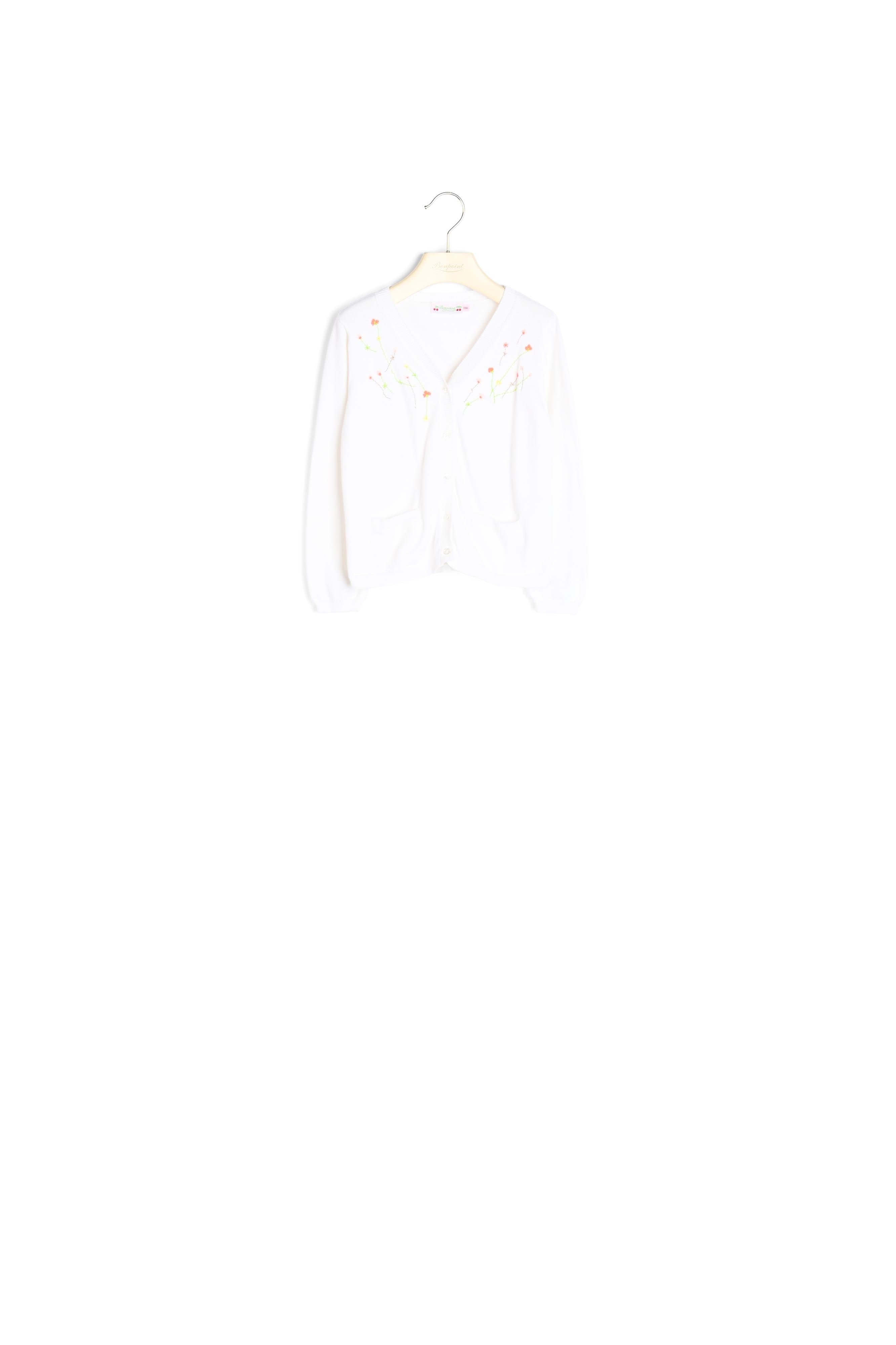 Cardigan à fleurs brodées - Bonpoint vintage