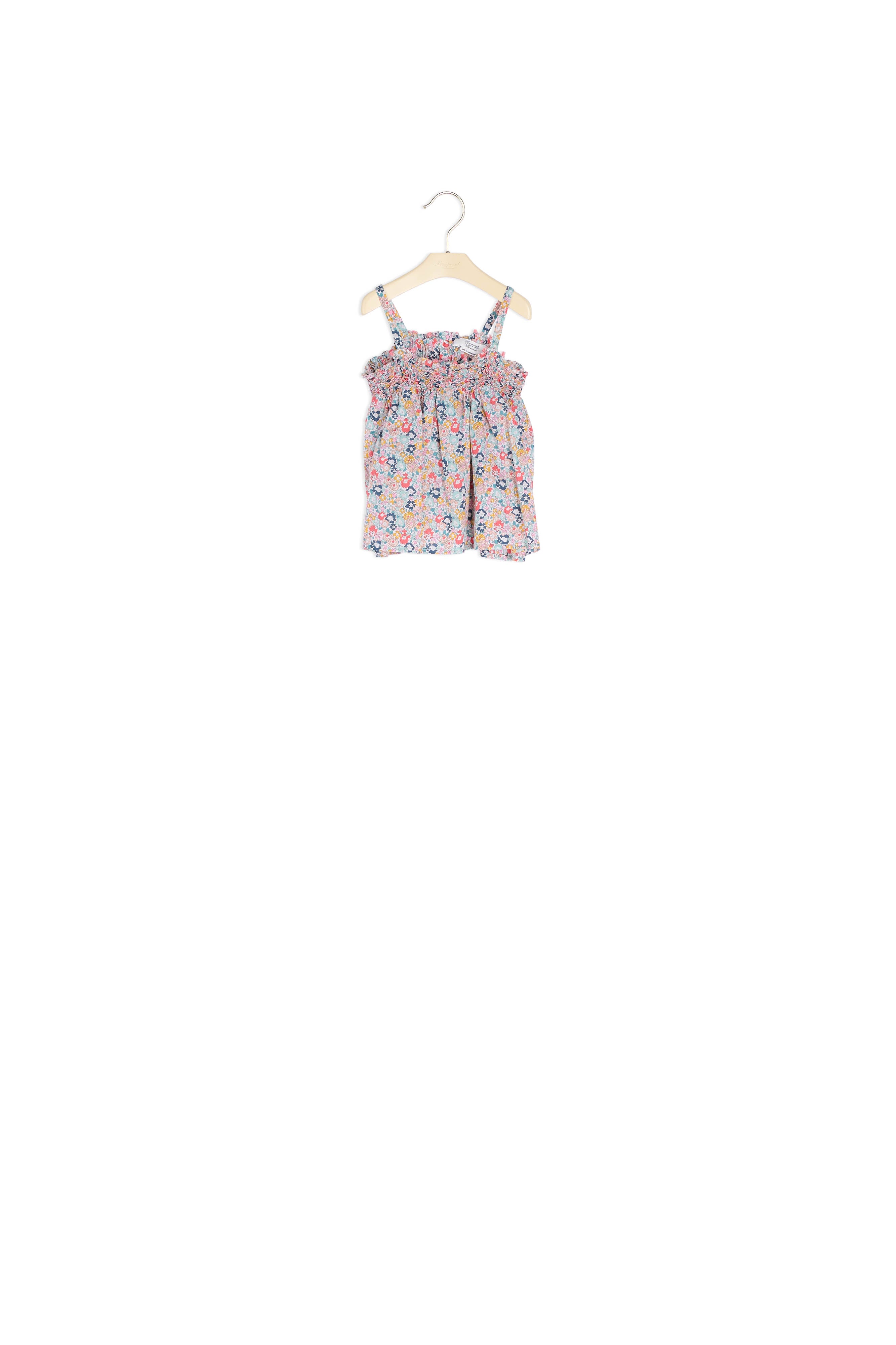 Blouse à bretelles en coton Liberty - Bonpoint vintage