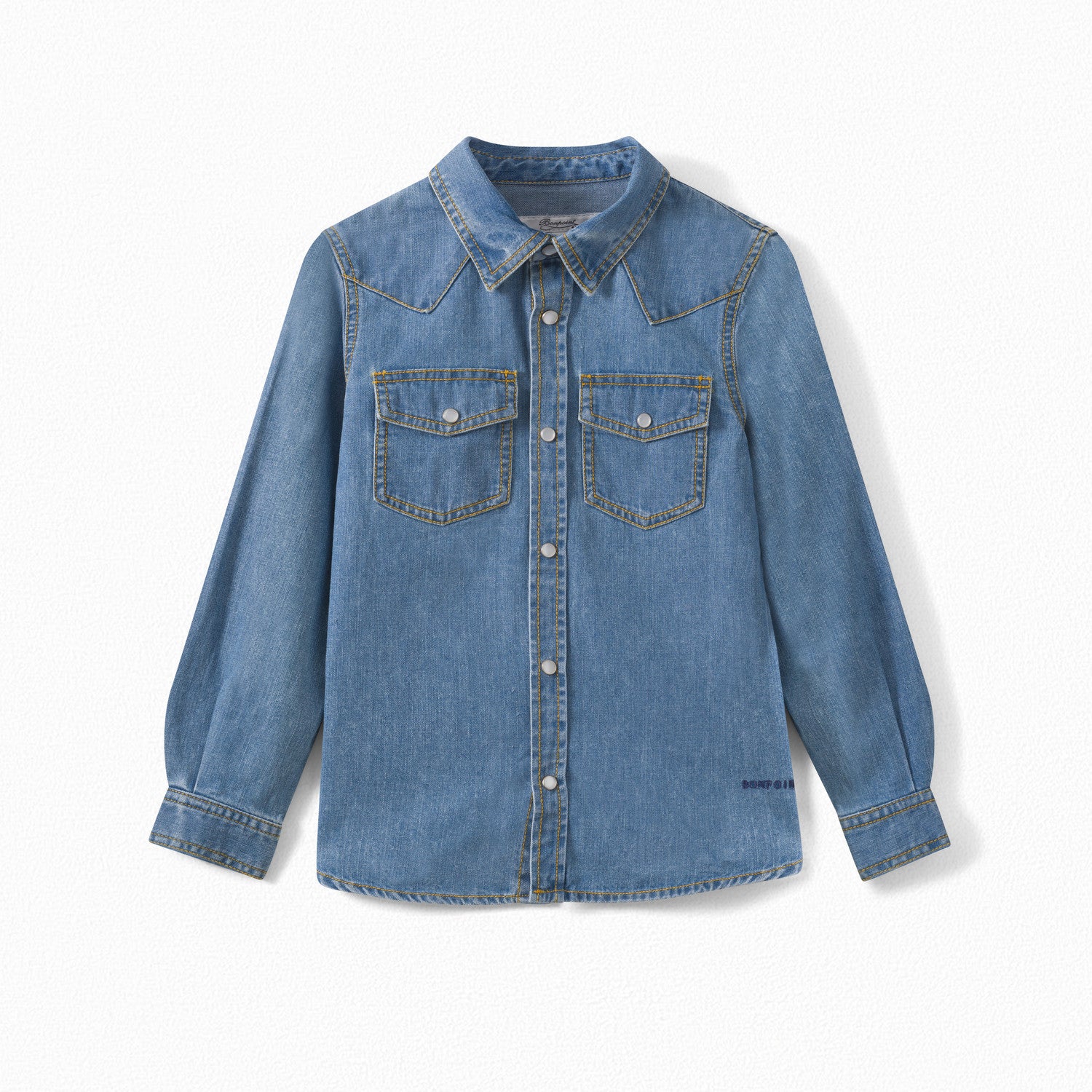 Chemise en denim rebrodé - Bonpoint vintage