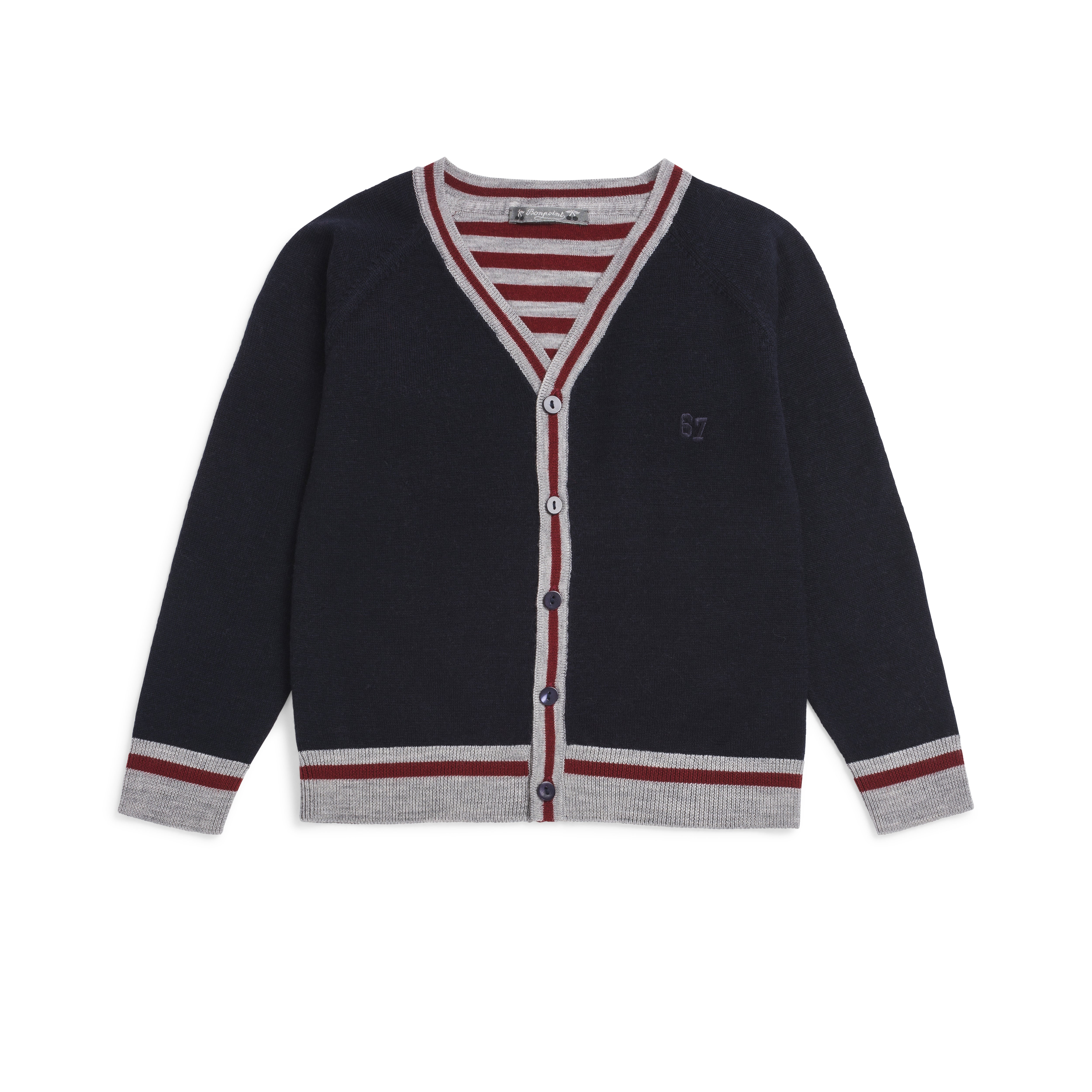 Cardigan Detail Rayures - Bonpoint vintage
