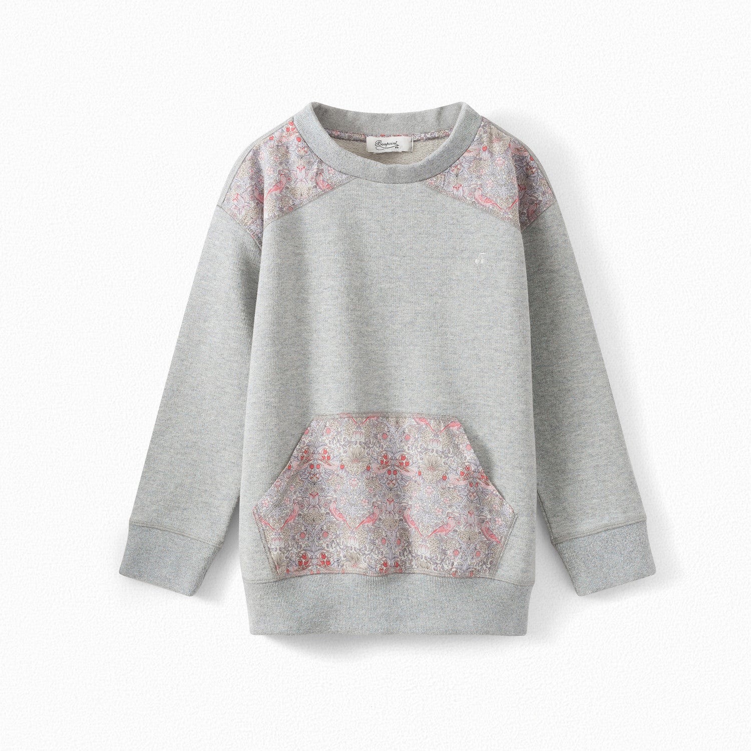 Sweat fille en molleton et tissu Liberty - Bonpoint vintage
