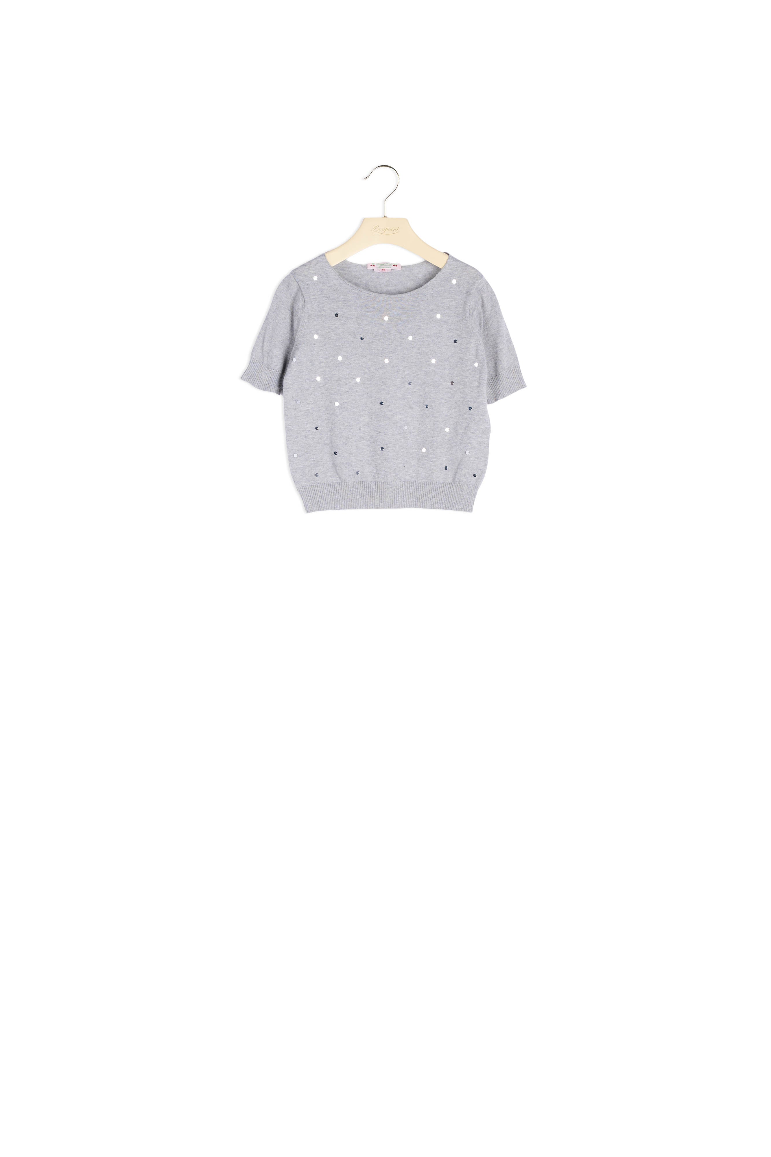 Pull manches courtes sequins - Bonpoint vintage
