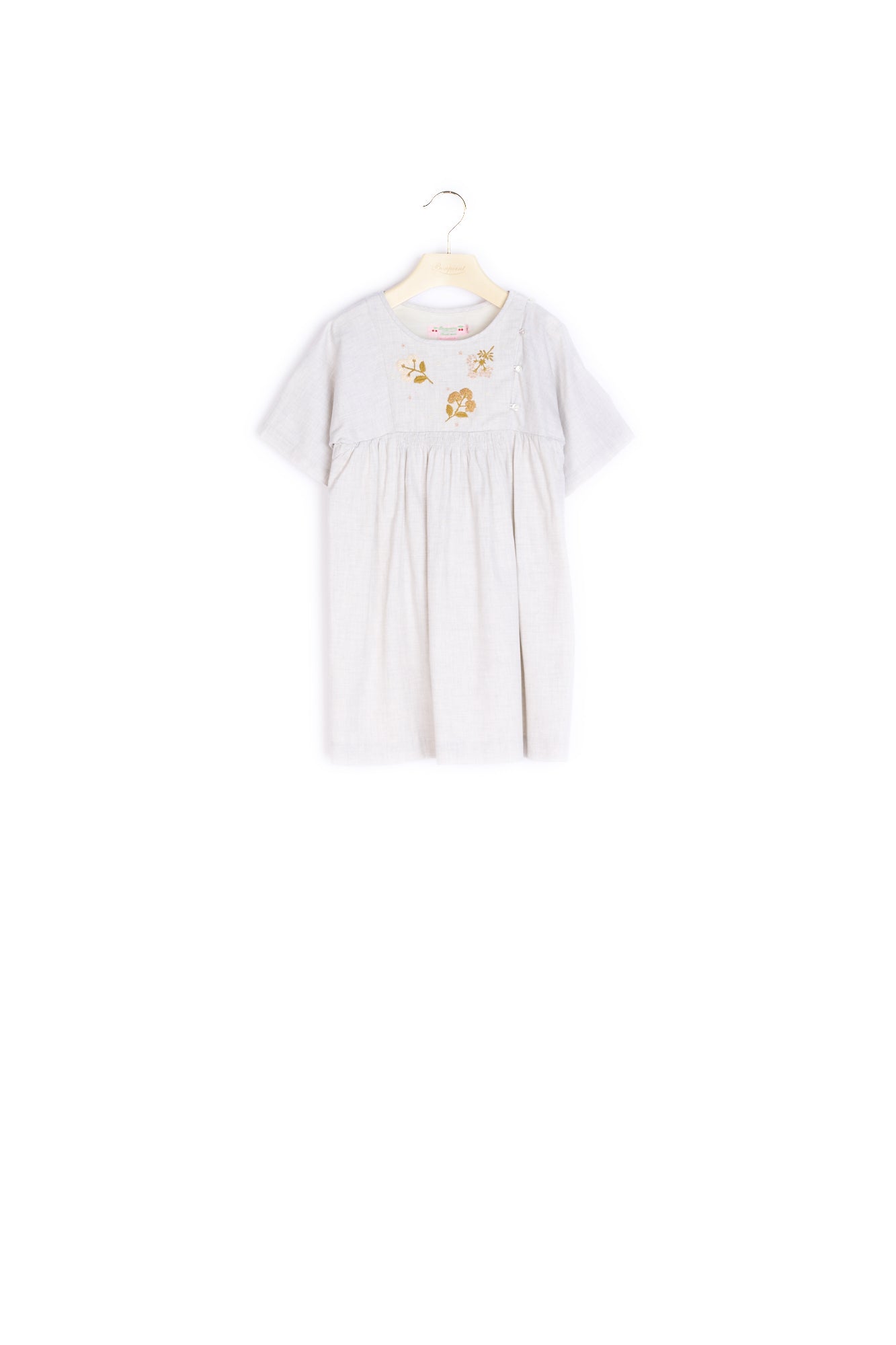 Robe avec fleurs brodées main - Bonpoint vintage