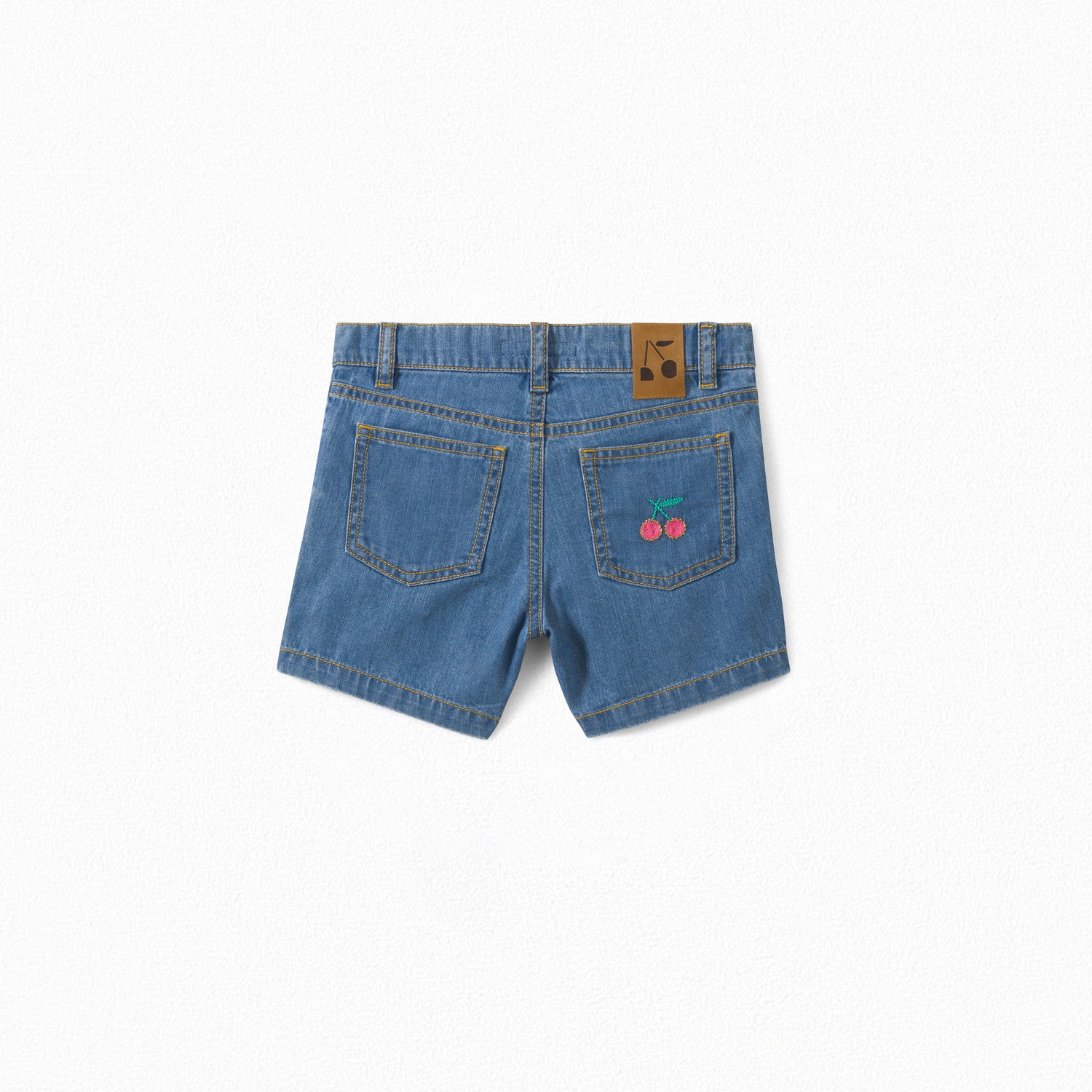 Short en denim rebrodé fille - Bonpoint vintage