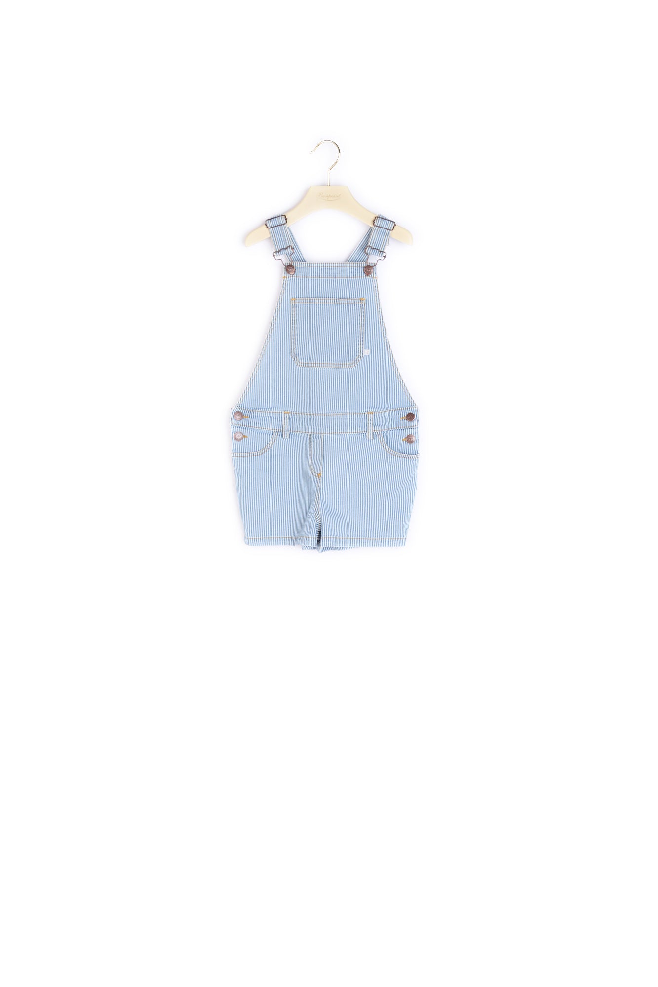 Salopette en jean rayé fille - Bonpoint vintage