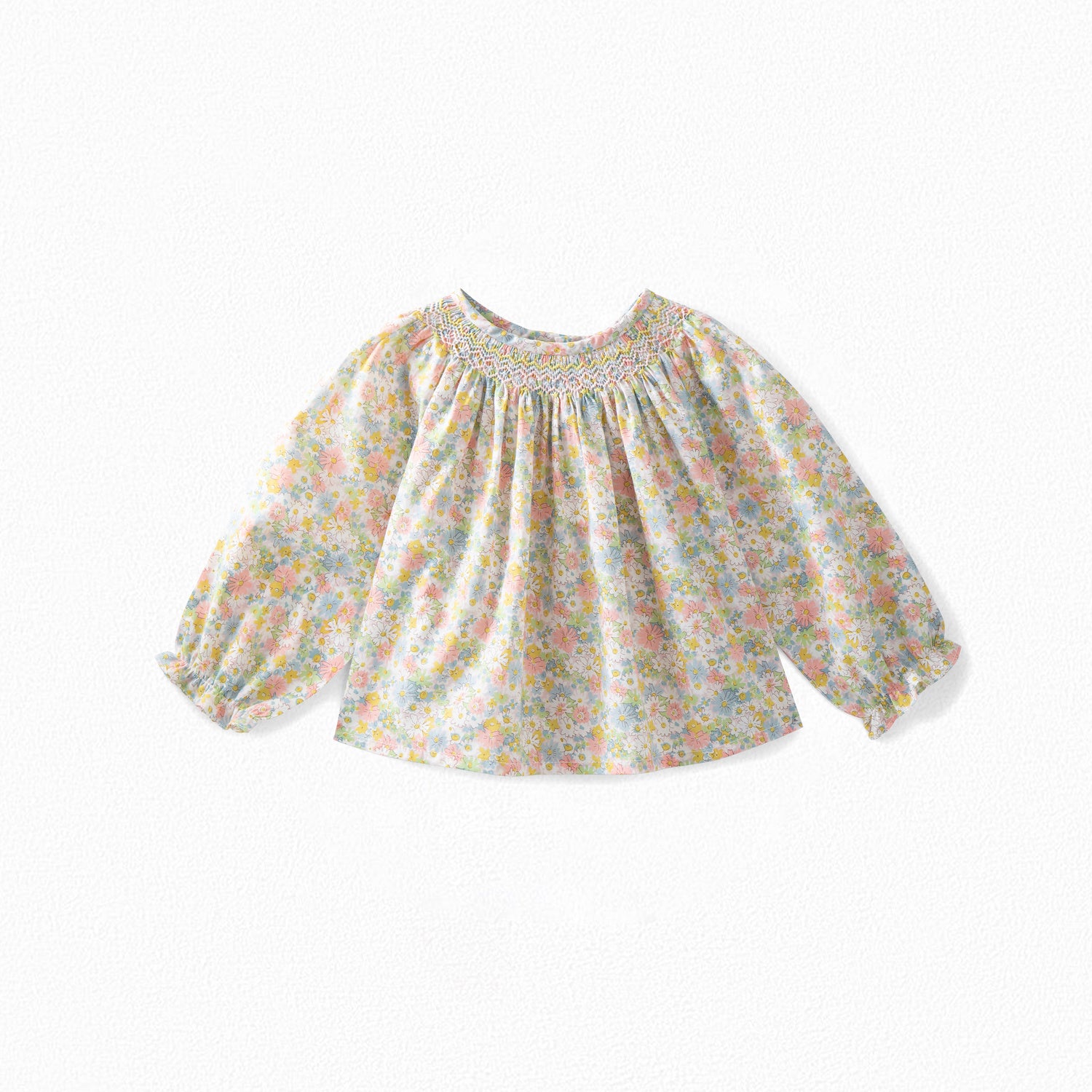 Blouse smockée tissu Liberty bébé - Bonpoint vintage