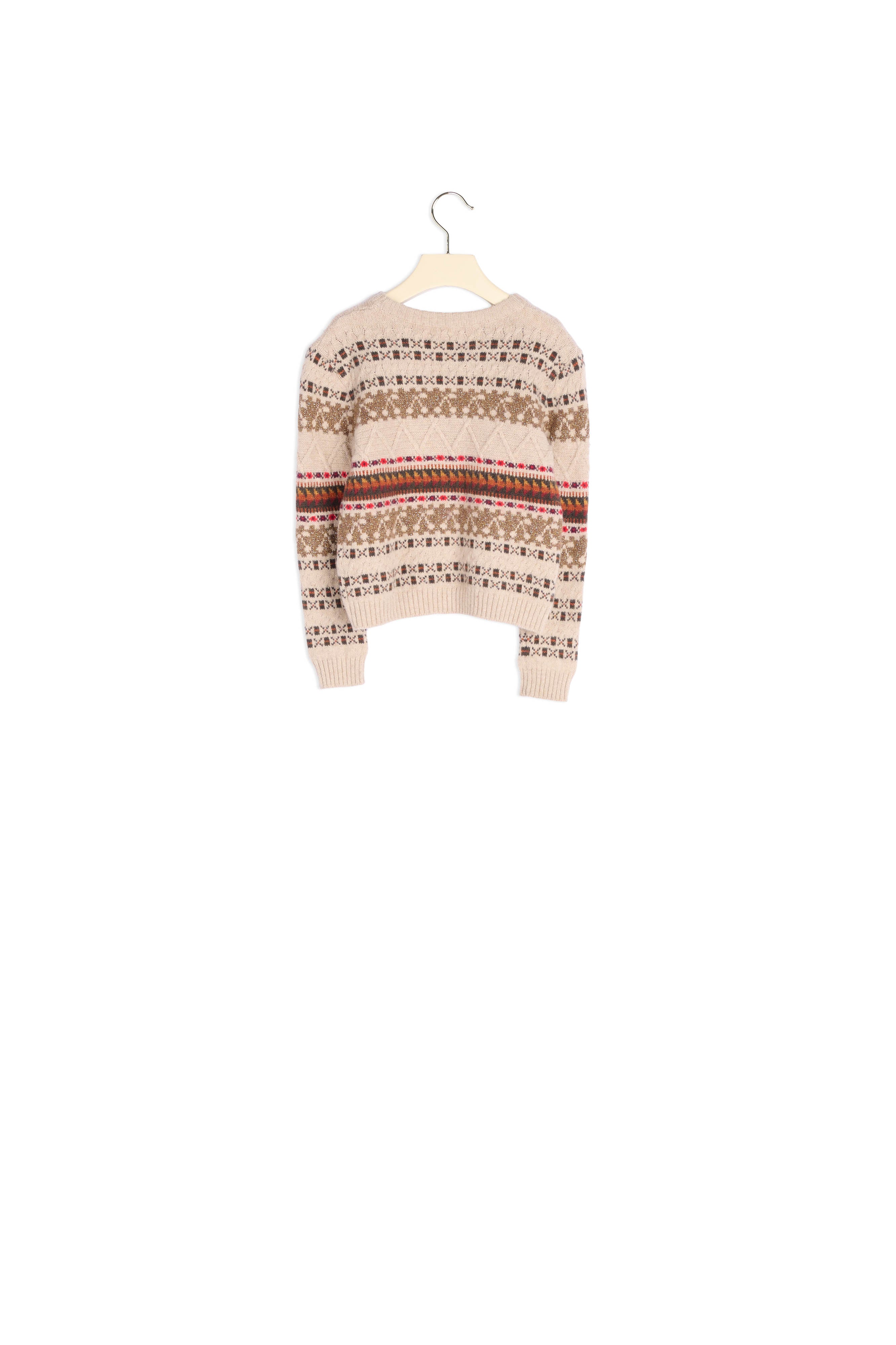 Pull torsadé cerises 1975 - Bonpoint vintage