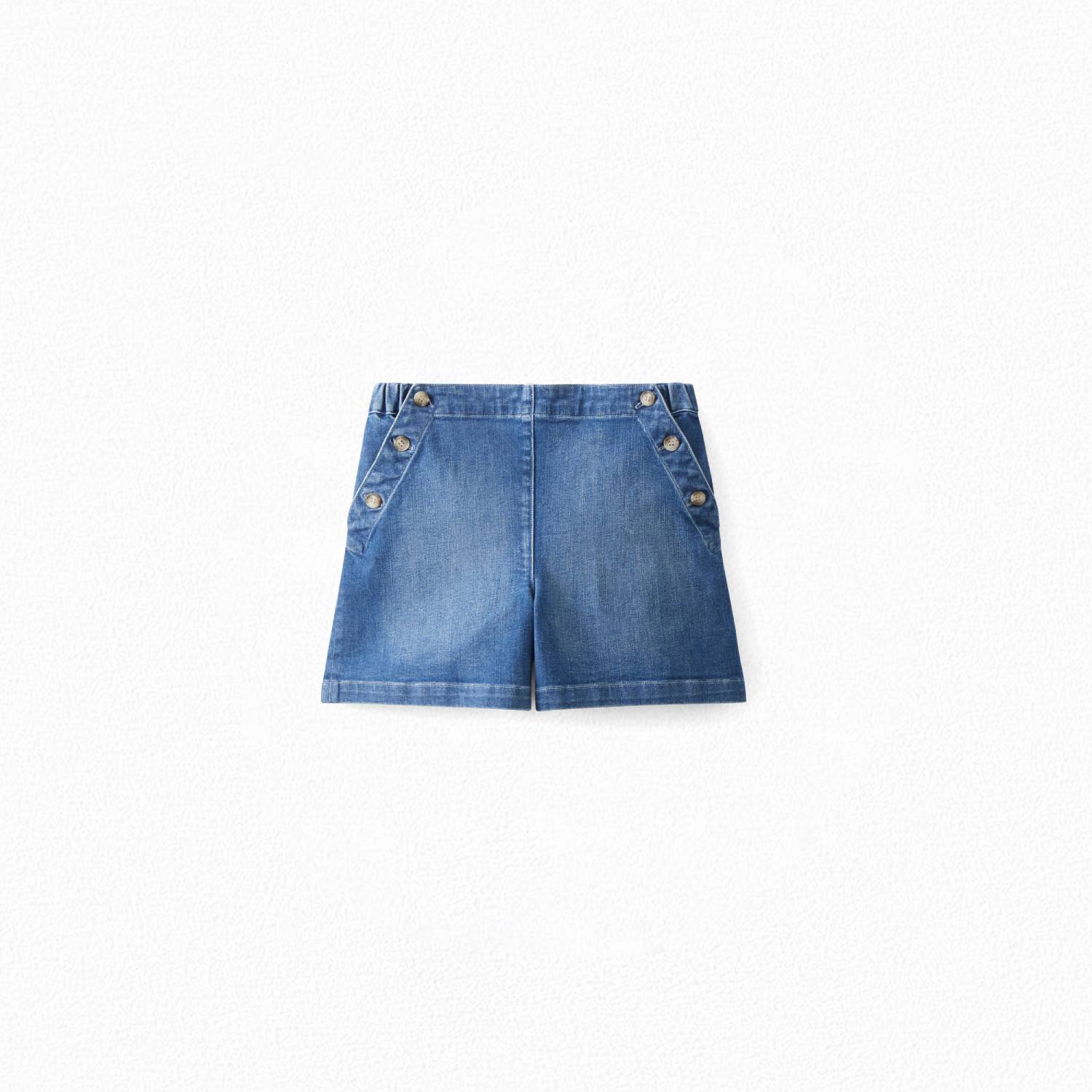 Short en denim à boutons - Bonpoint vintage