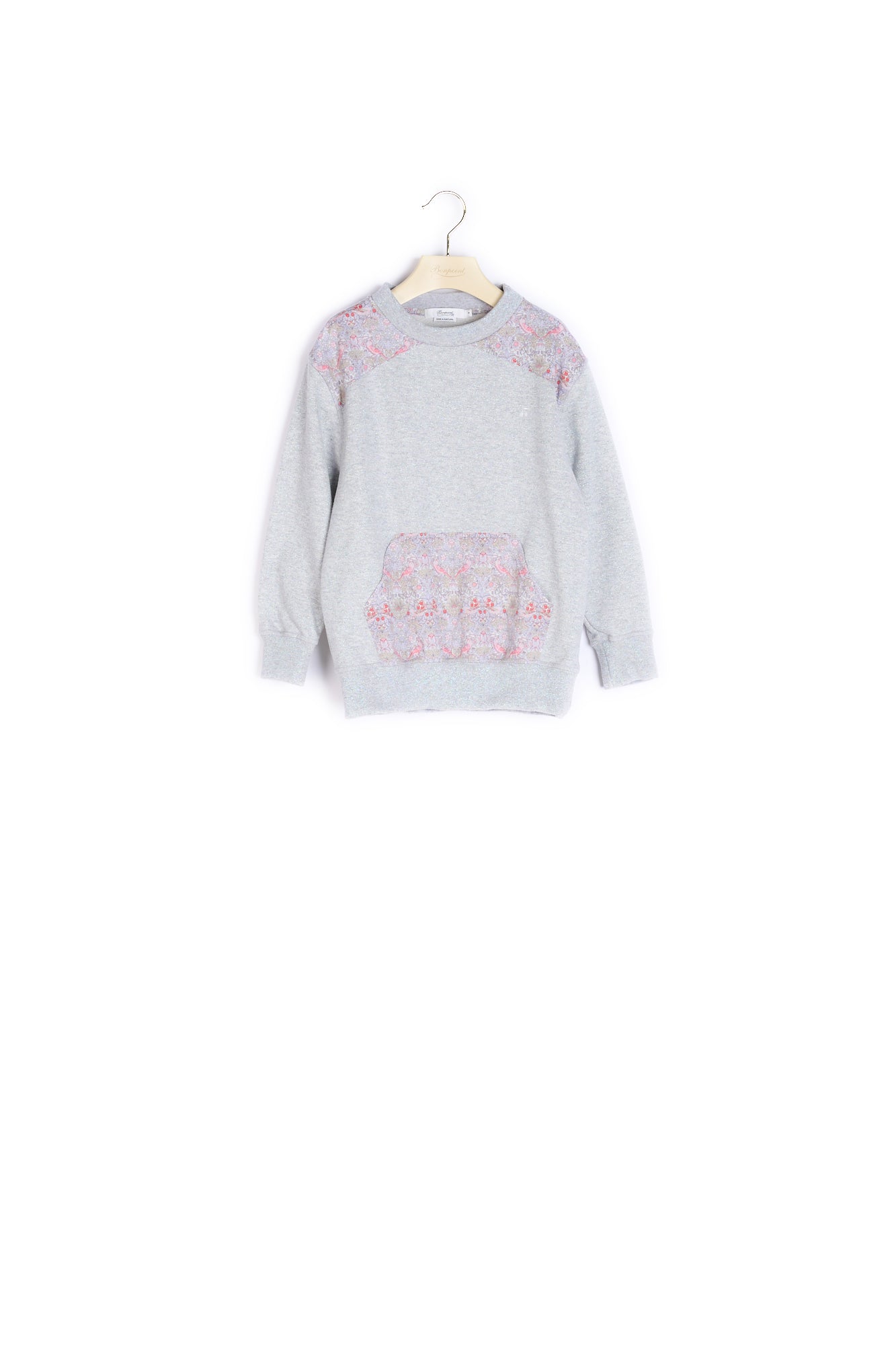 Sweat fille en molleton et tissu Liberty - Bonpoint vintage