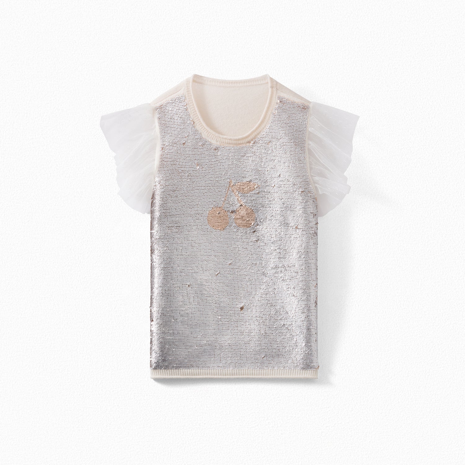 Pull cerise en sequins réversible - Bonpoint vintage