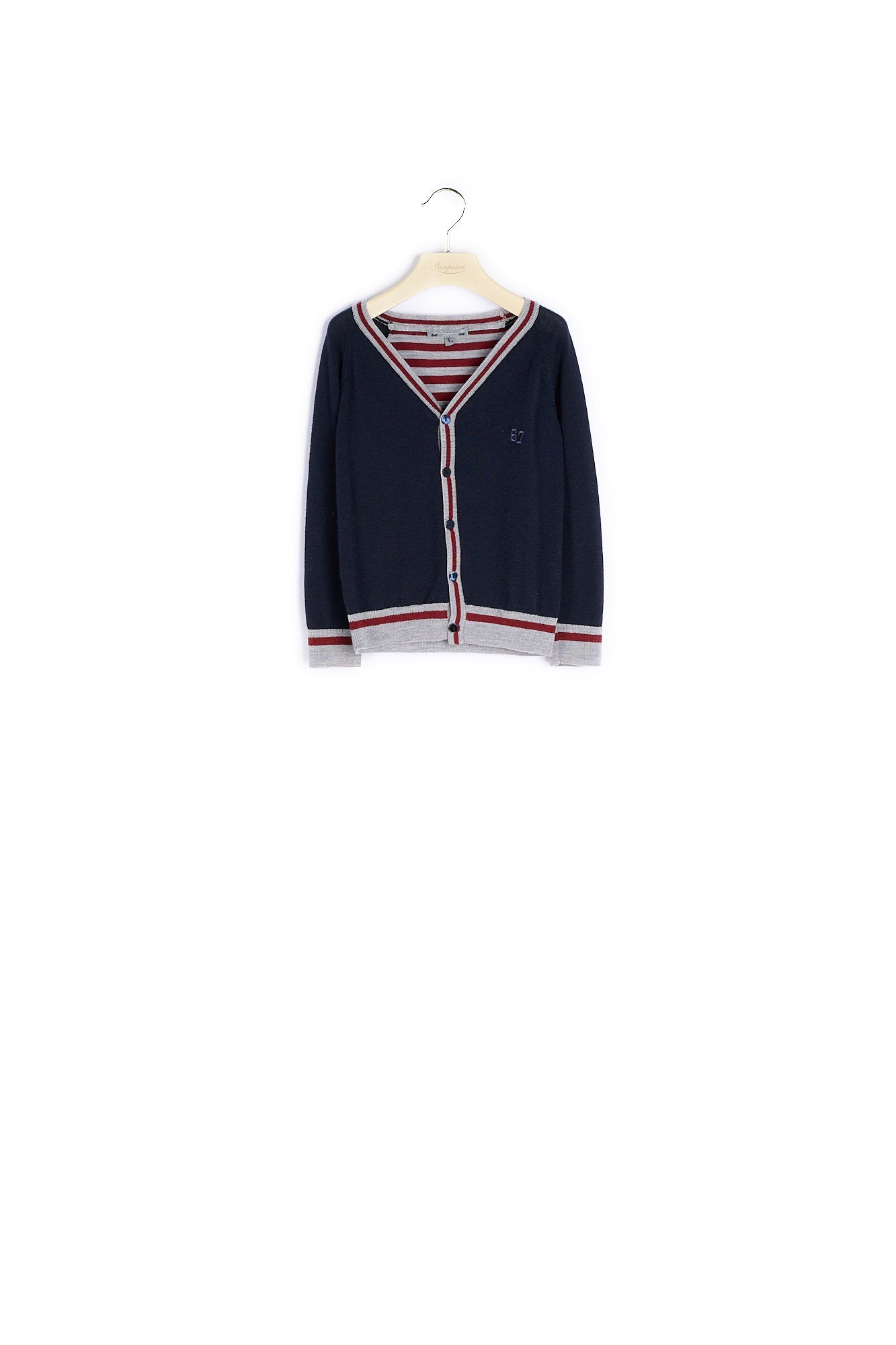 Cardigan Detail Rayures - Bonpoint vintage