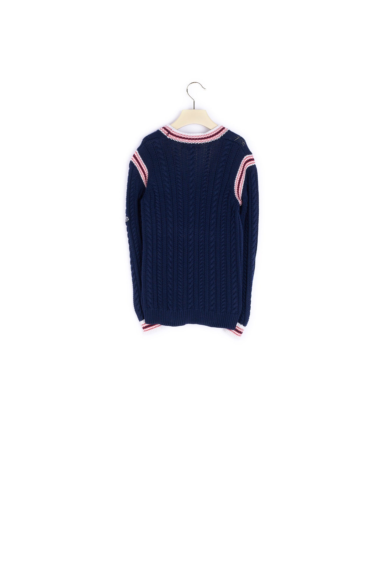 Cardigan torsades et patchs - Bonpoint vintage