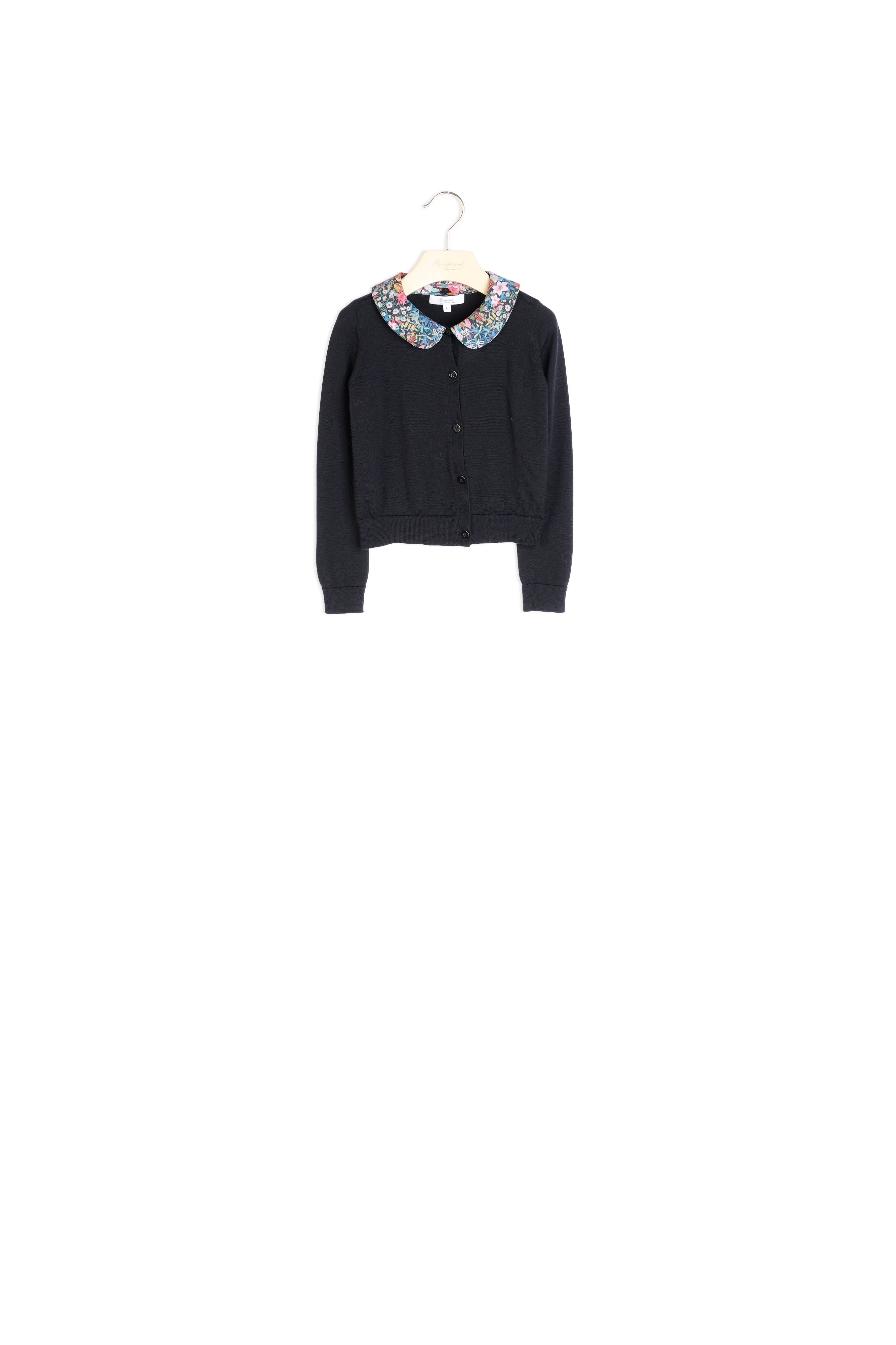 Cardigan avec col en tissu - Bonpoint vintage
