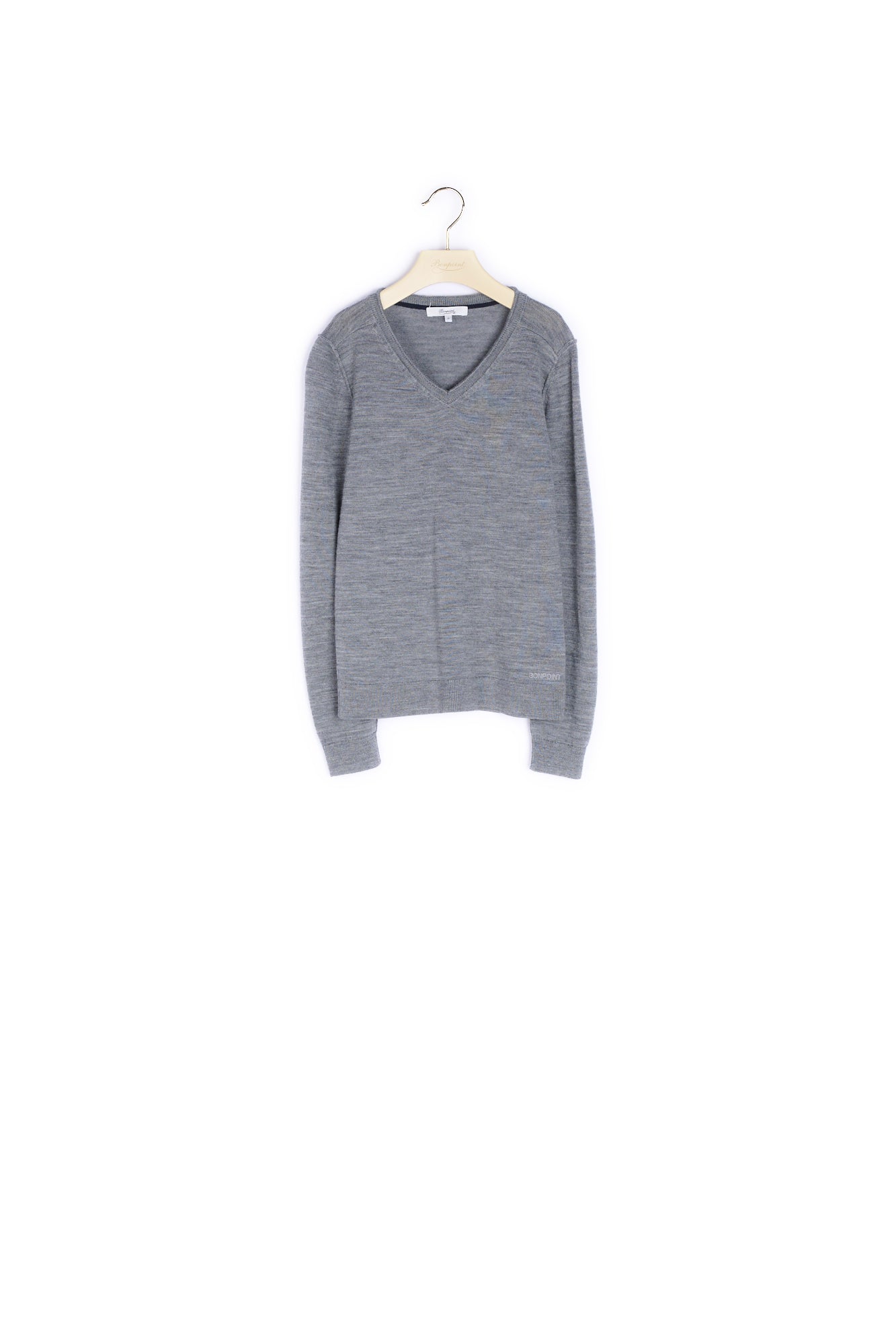 Pull col V en laine mérinos - Bonpoint vintage