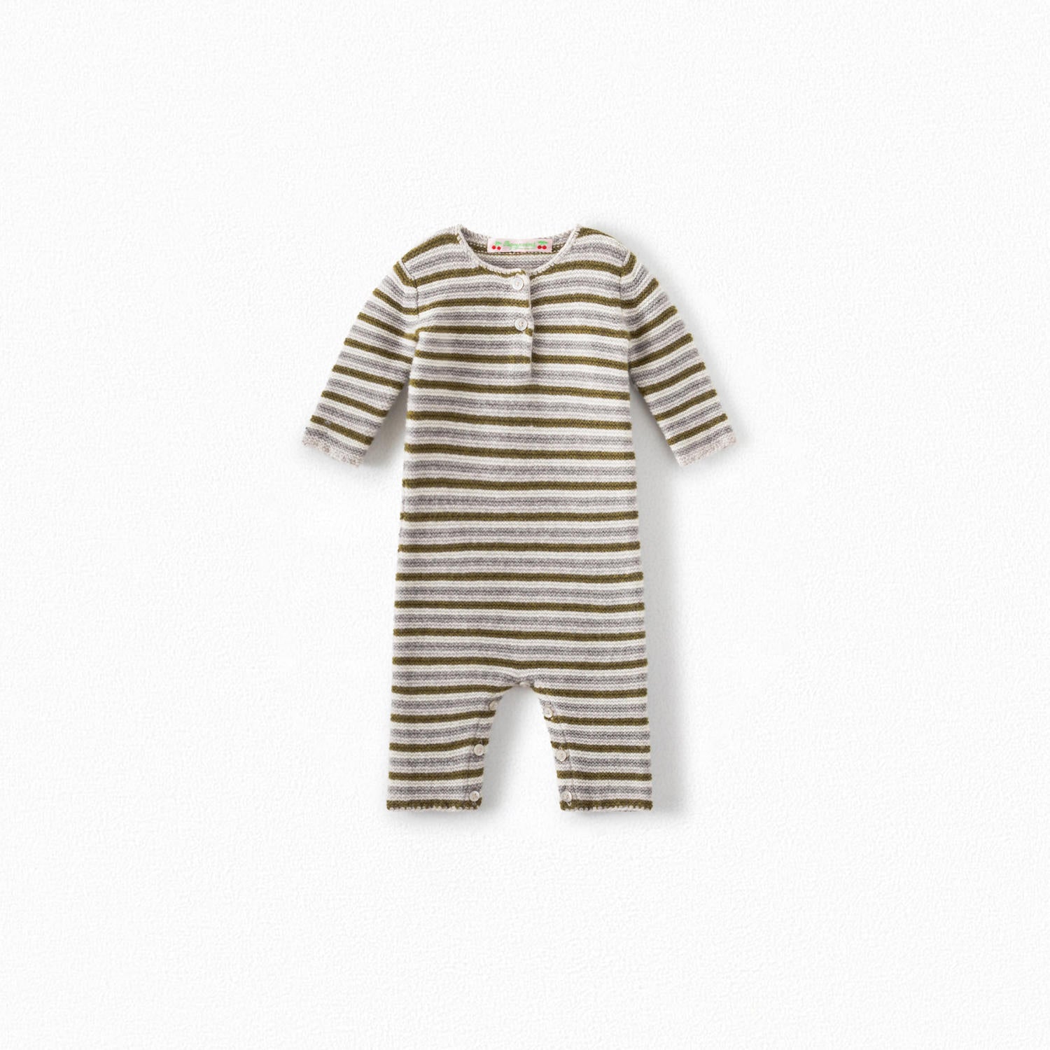 Combinaison rayée en mérinos bébé - Bonpoint vintage