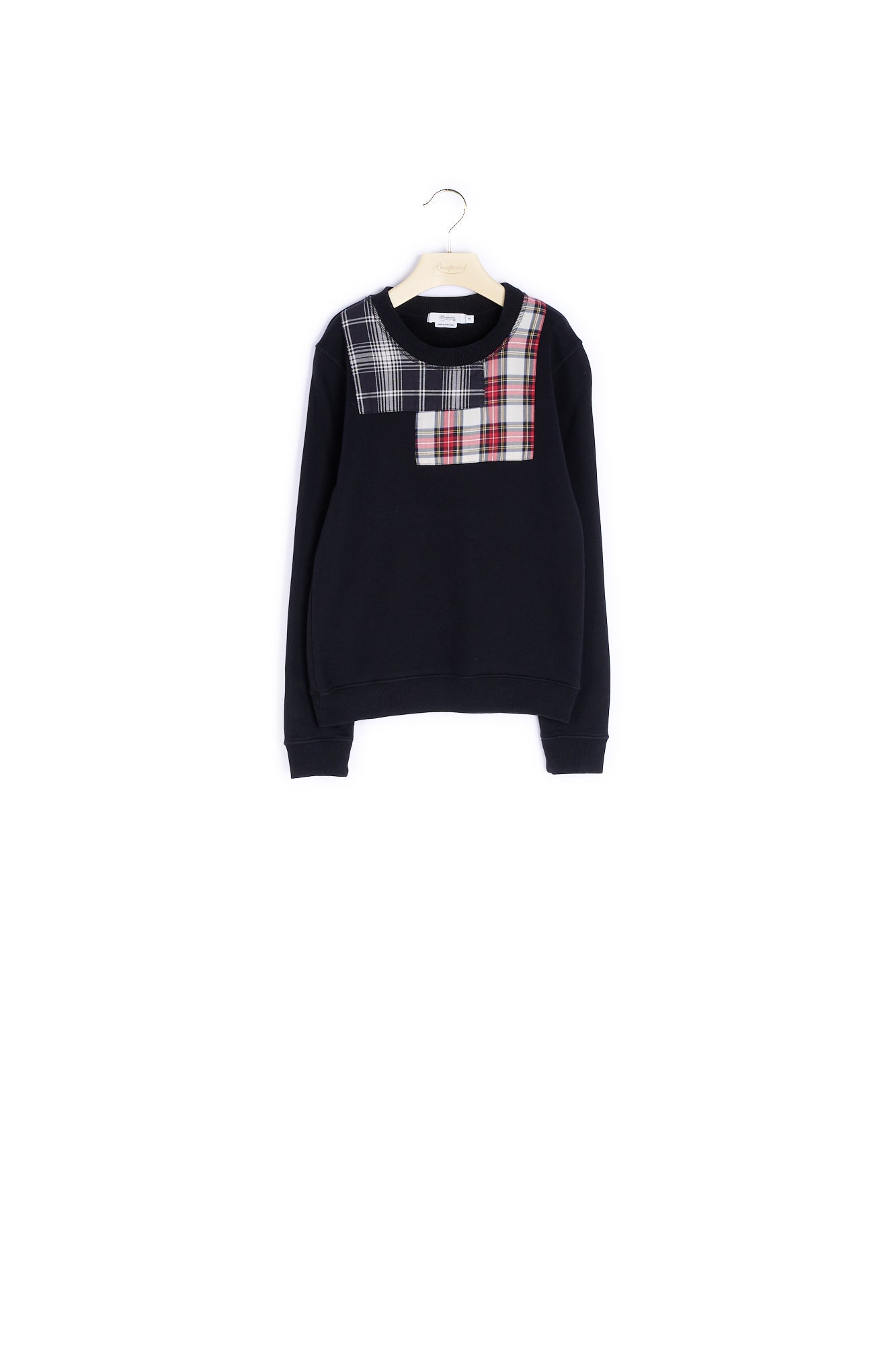 Sweatshirt avec empiècements en tartan - Bonpoint vintage