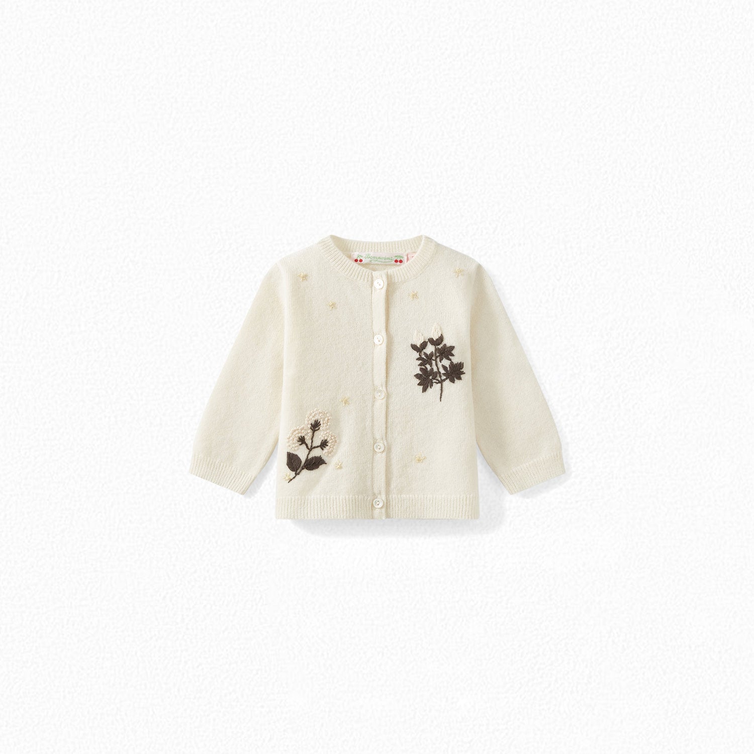 Cardigan en mérinos brodé bébé - Bonpoint vintage