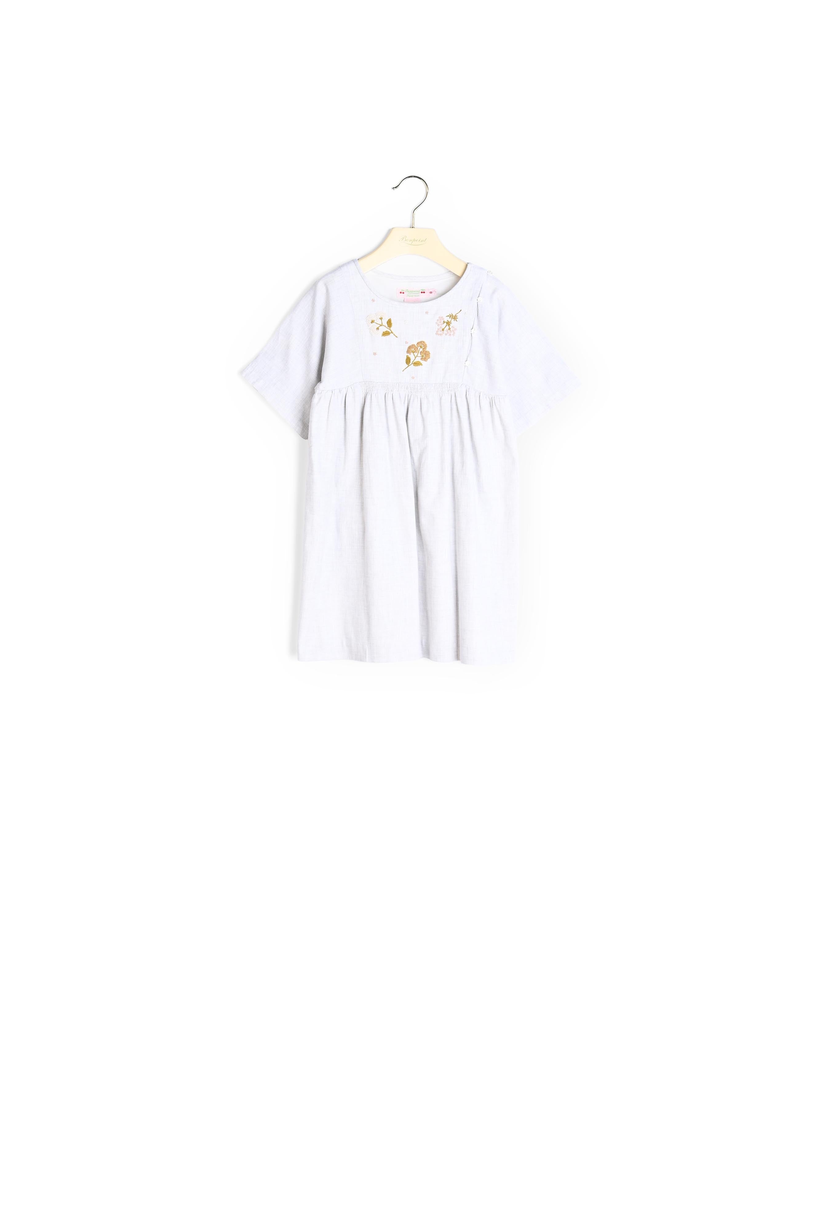 Robe avec fleurs brodées main - Bonpoint vintage