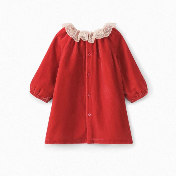 Robe en panne de velours bébé - Bonpoint vintage