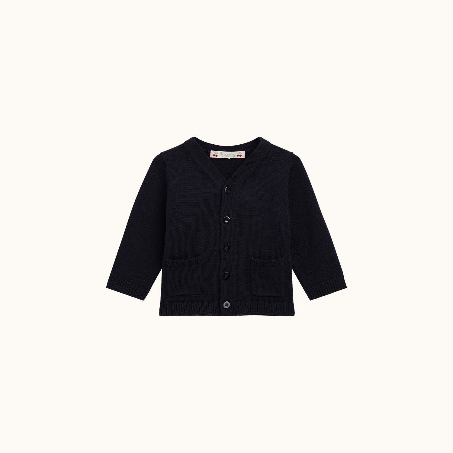 Cardigan col V à poches - Bonpoint vintage