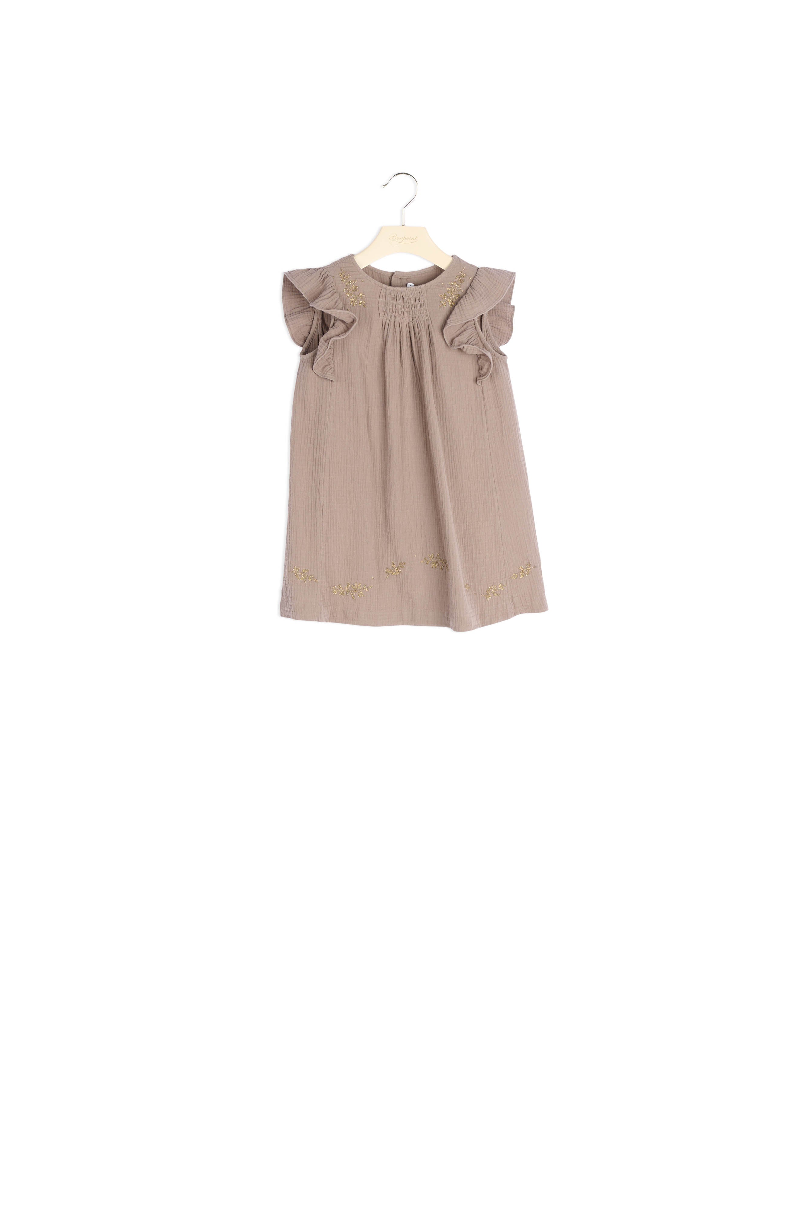 Robe en coton rebrodé - Bonpoint vintage