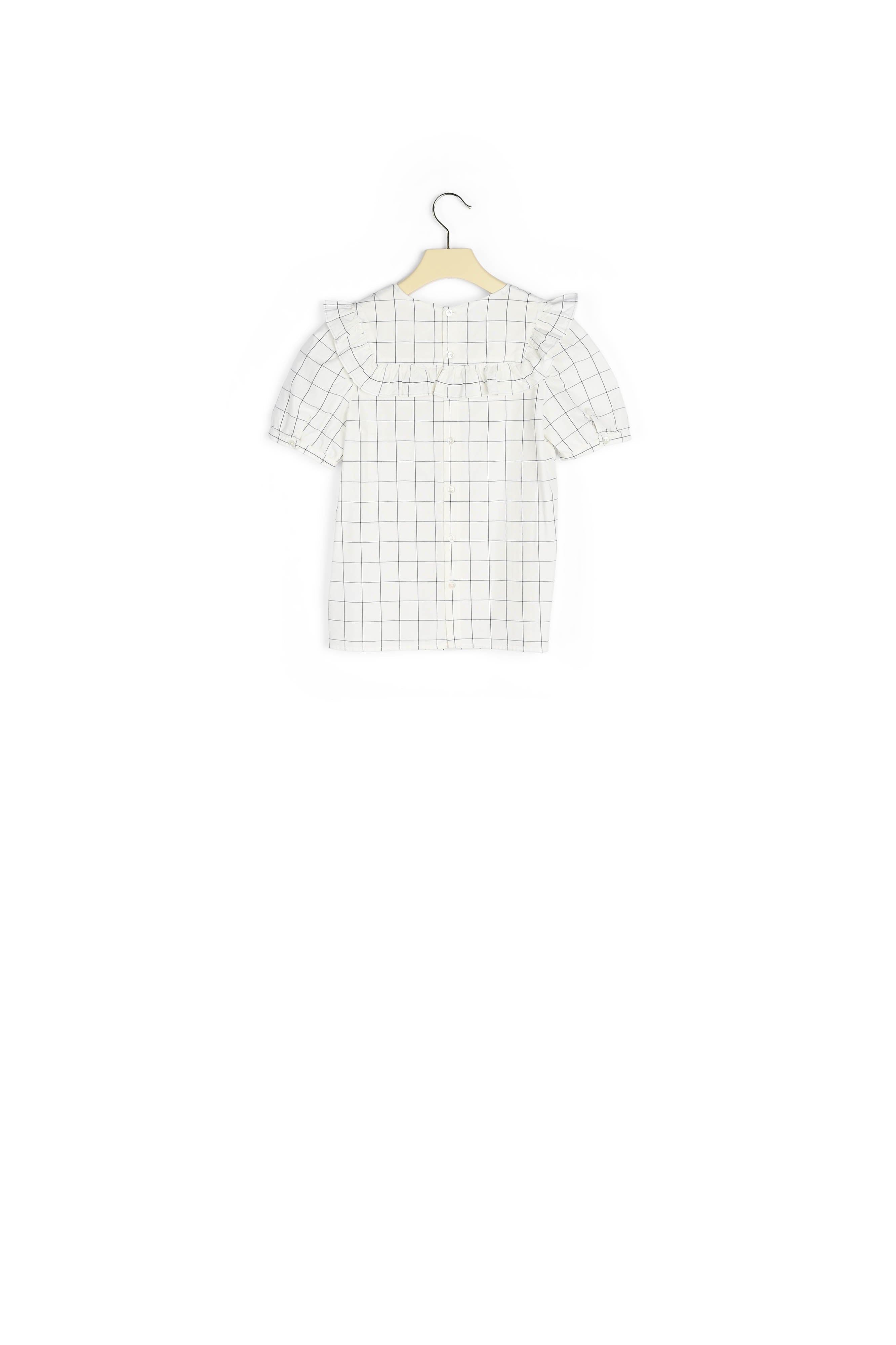 Blouse à carreaux brodée - Bonpoint vintage