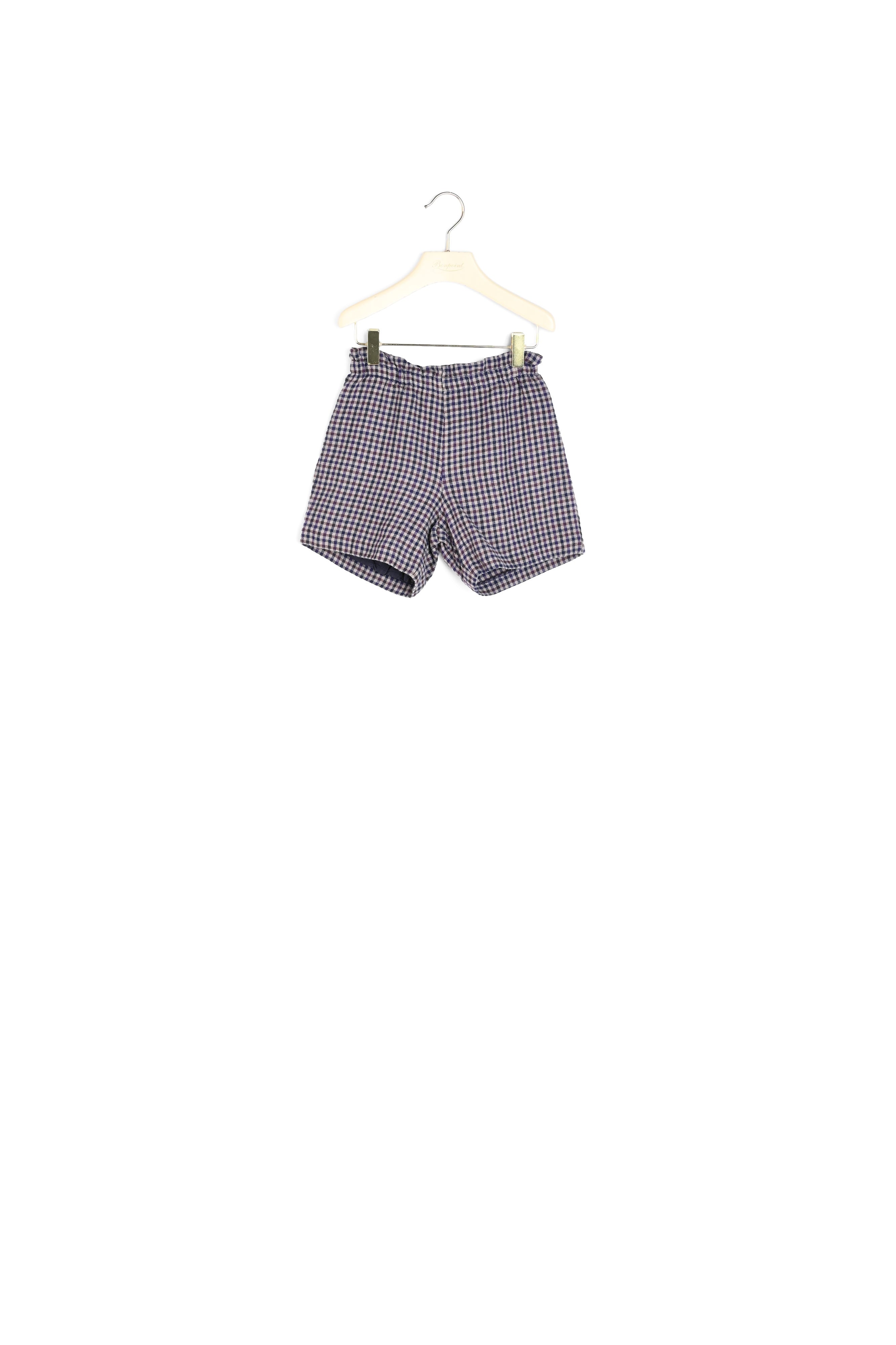 Short fille à carreaux en laine mélangée - Bonpoint vintage