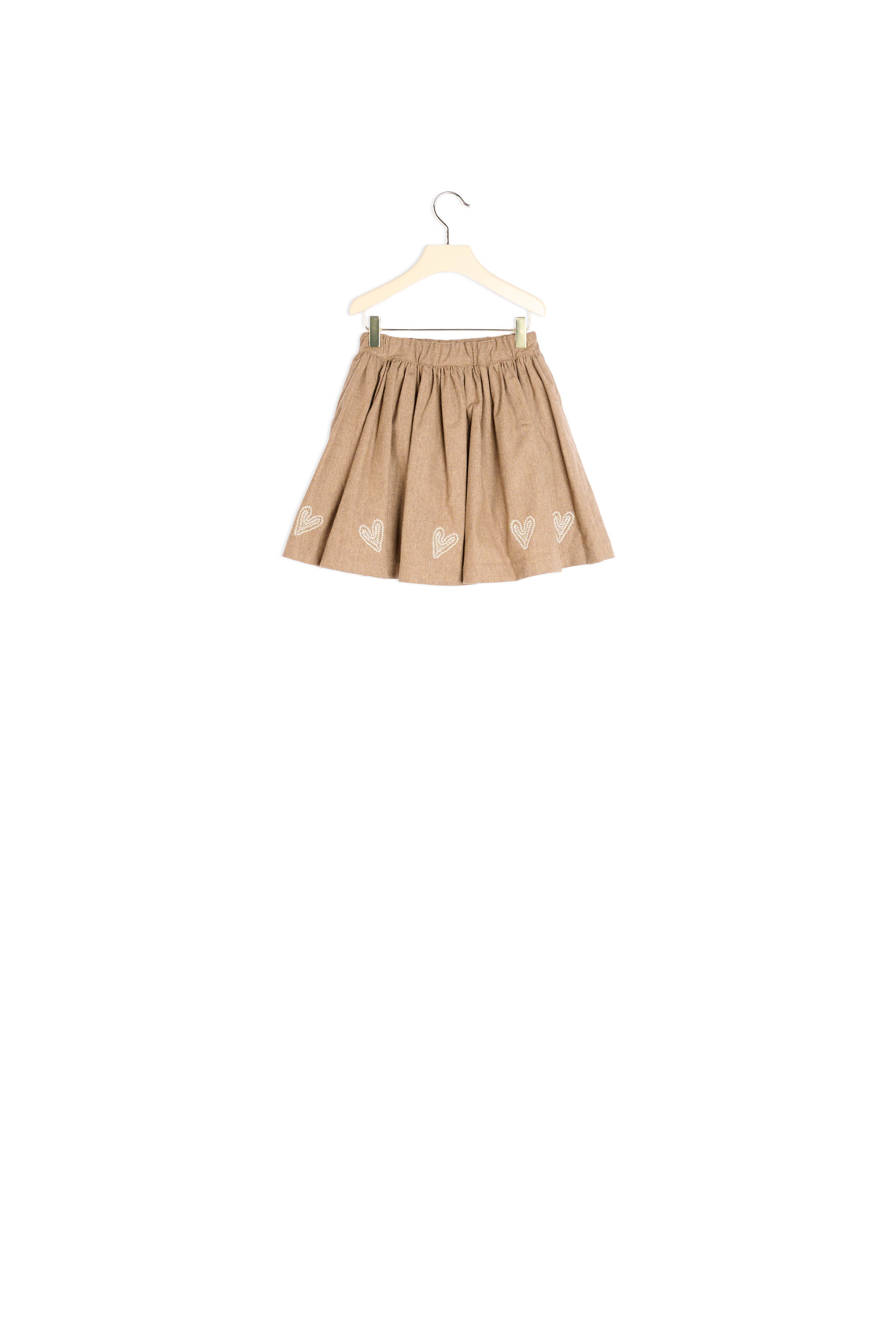 Jupe évasée broderies cœurs - Bonpoint vintage