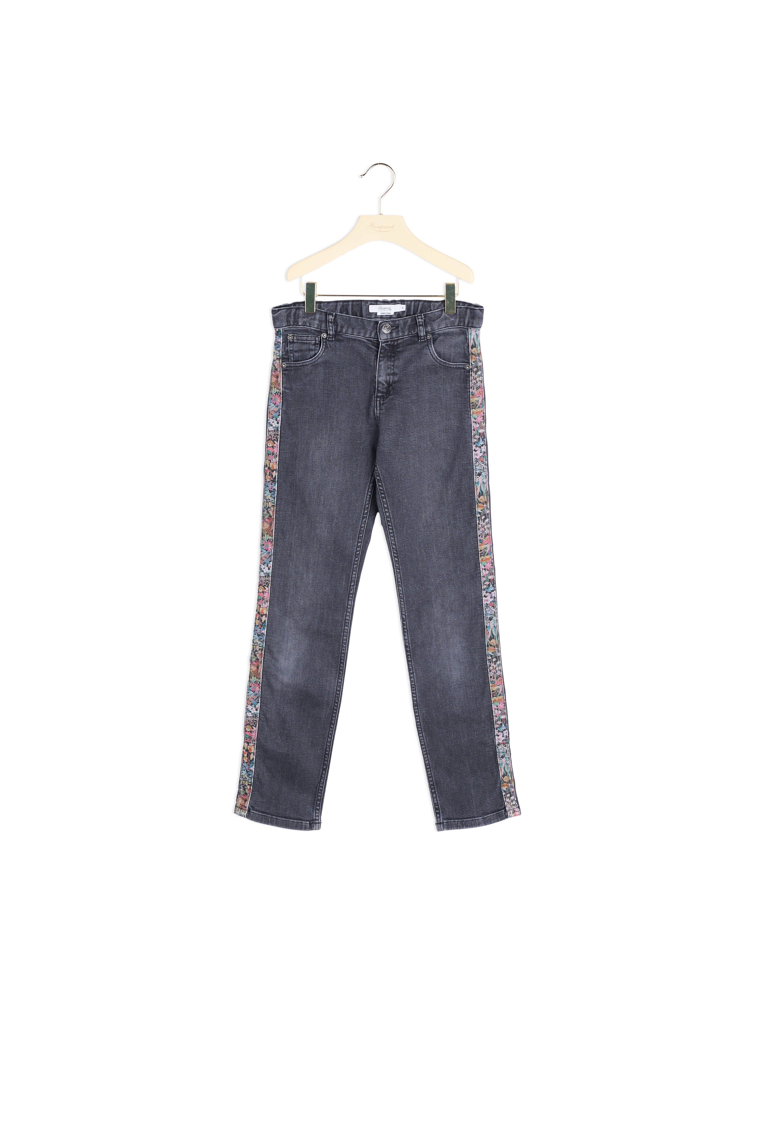 Pantalon denim et tissu Liberty - Bonpoint vintage