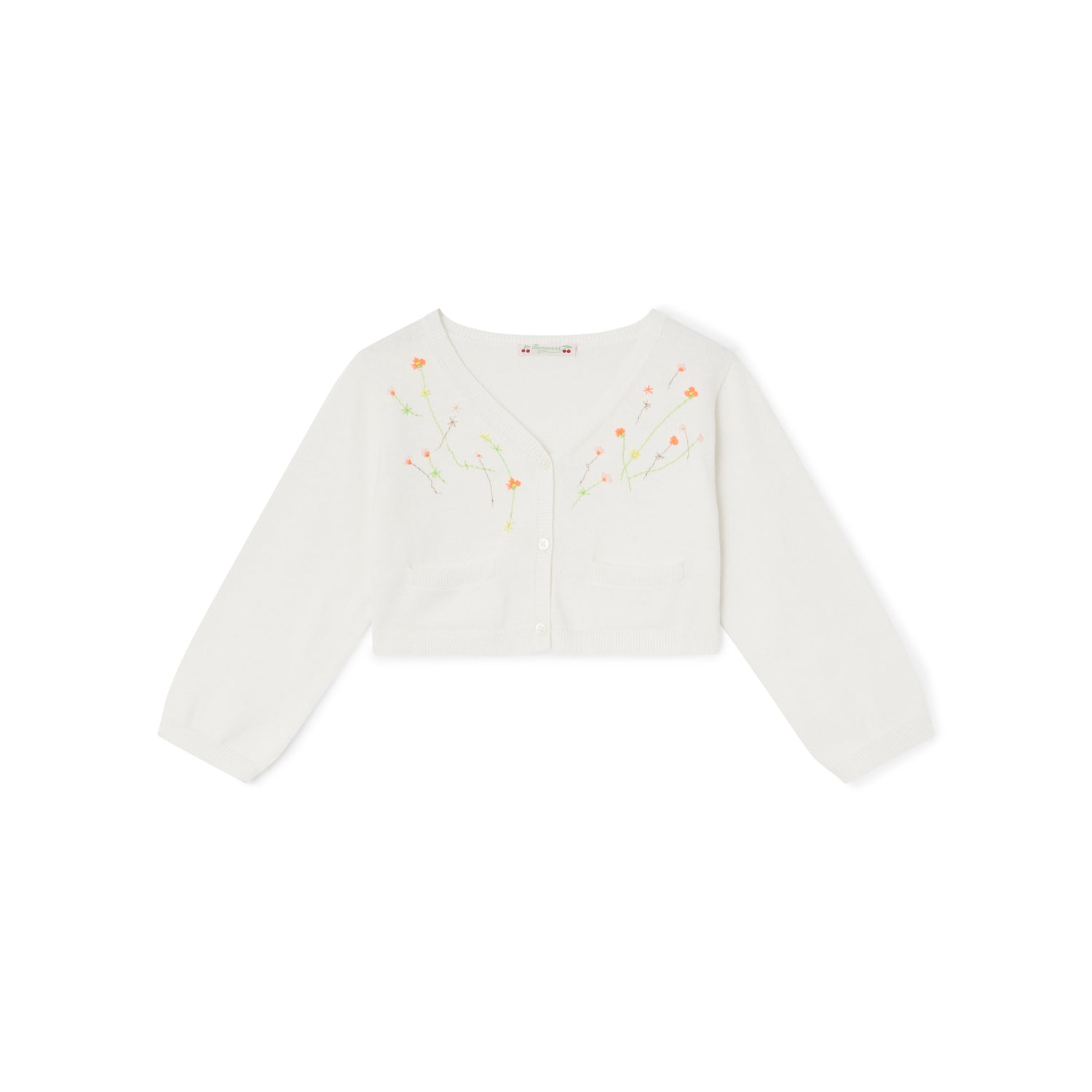 Cardigan à fleurs brodées - Bonpoint vintage