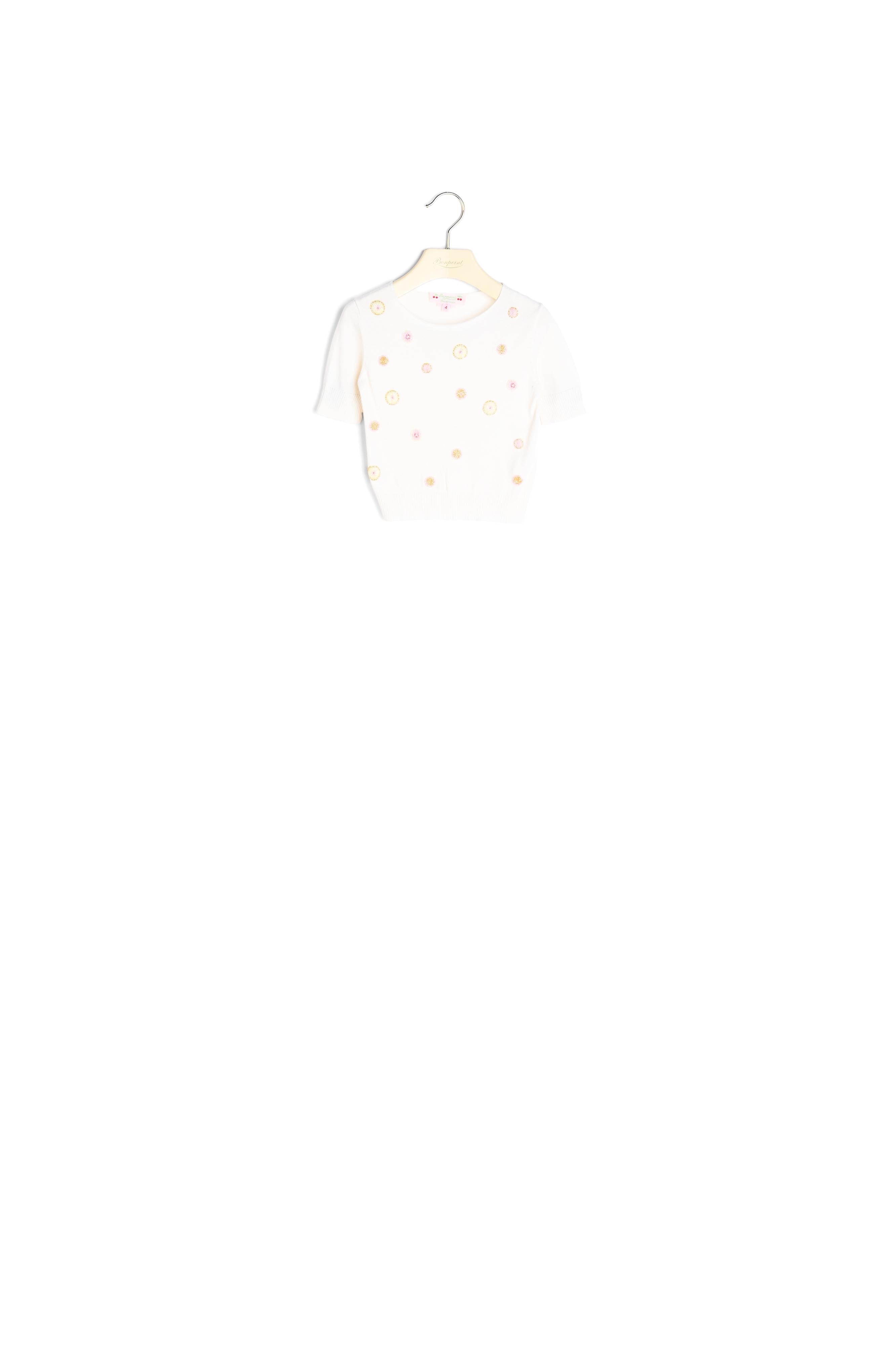 Pullover manches courtes perles - Bonpoint vintage