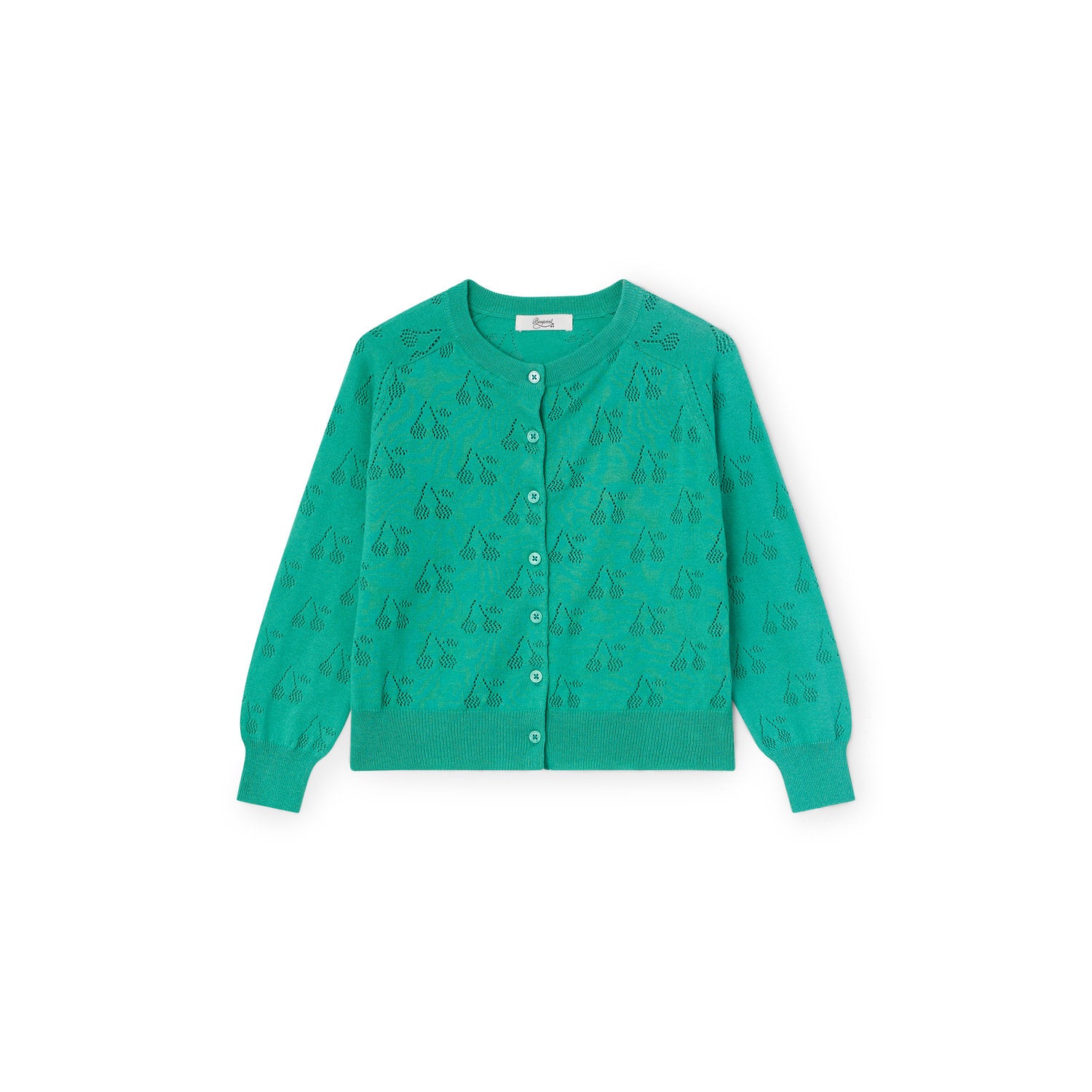 Cardigan à cerises ajourées - Bonpoint vintage