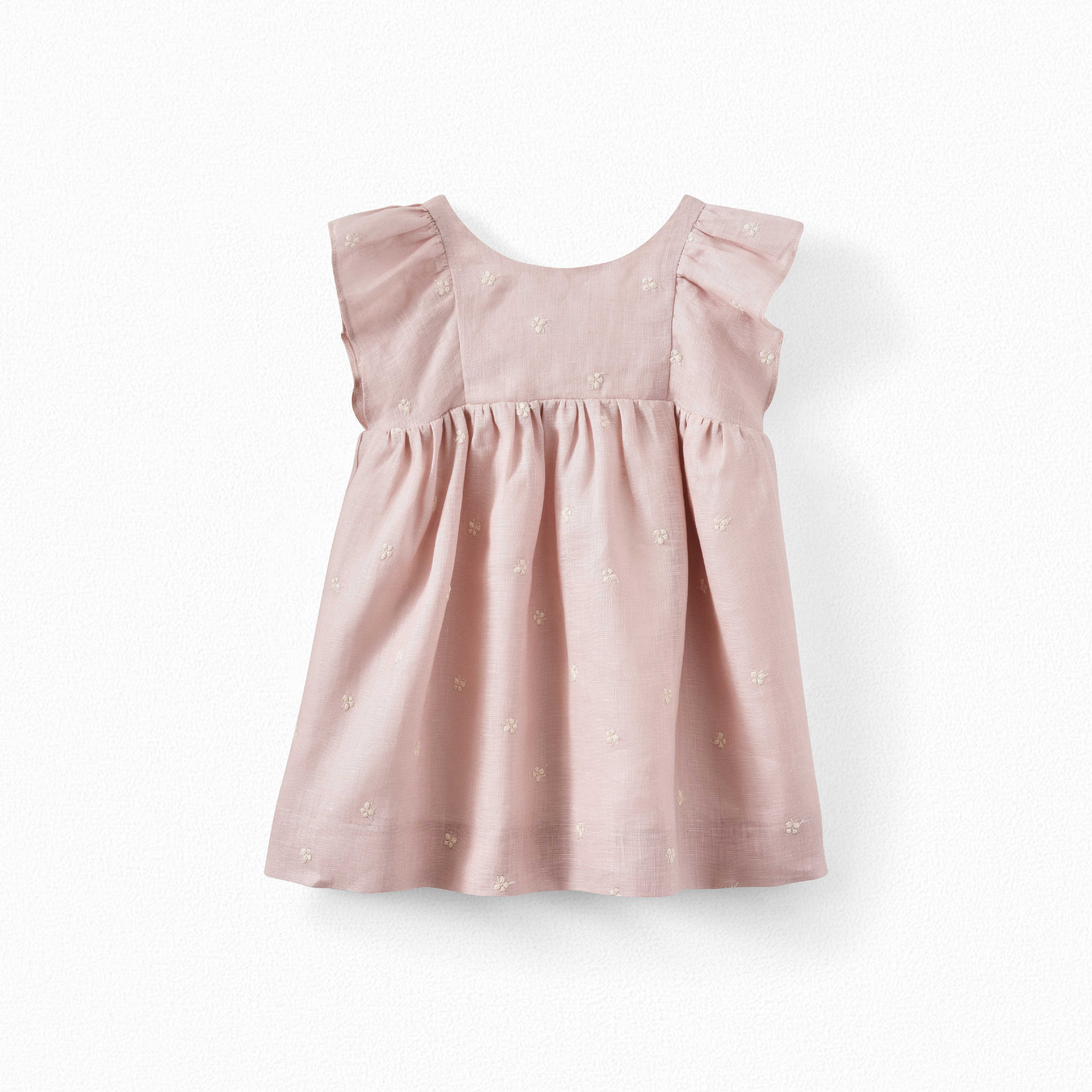 Robe en lin brodé - Bonpoint vintage