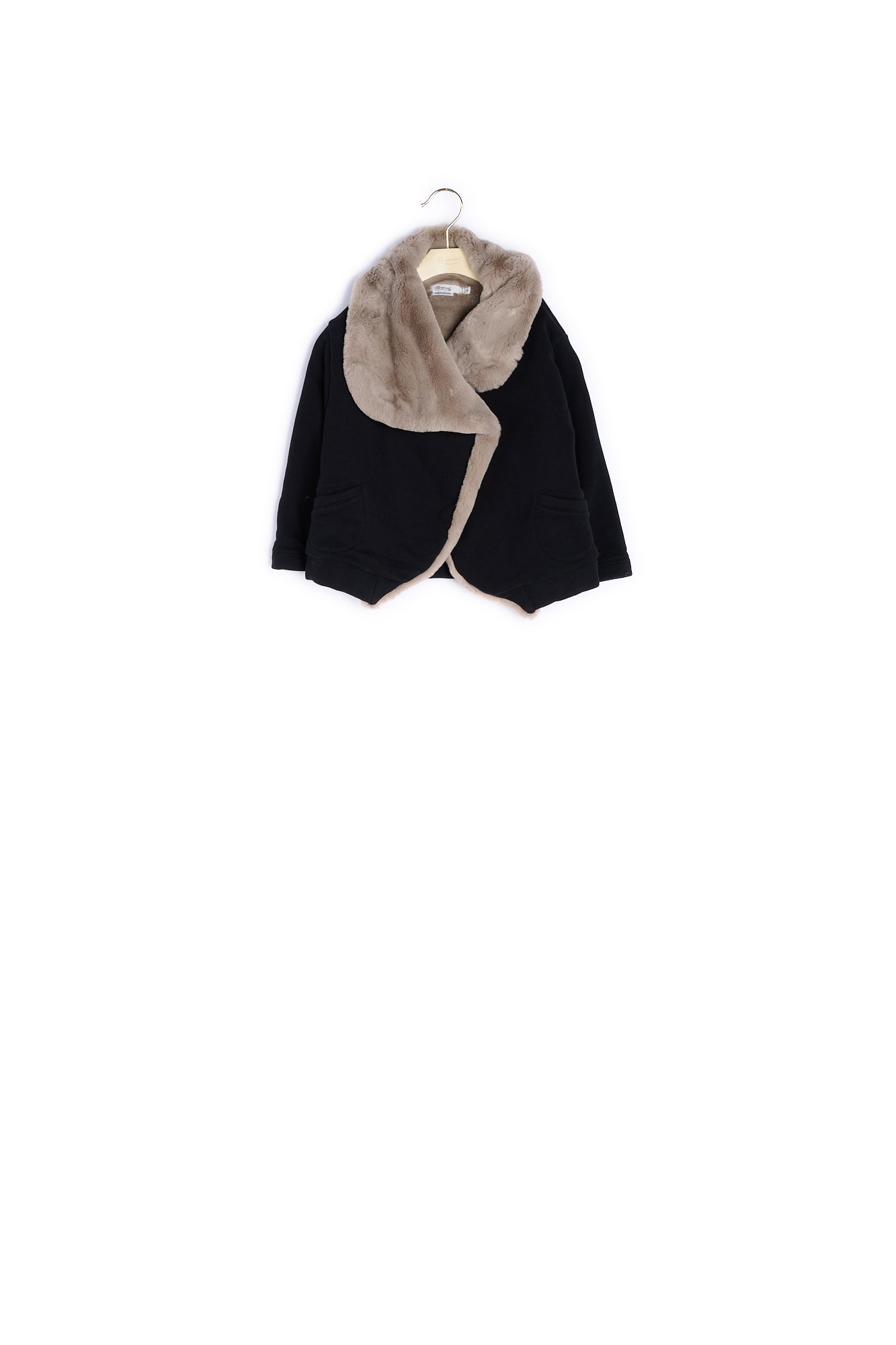 Sweat en molleton doux fille noir - Bonpoint vintage