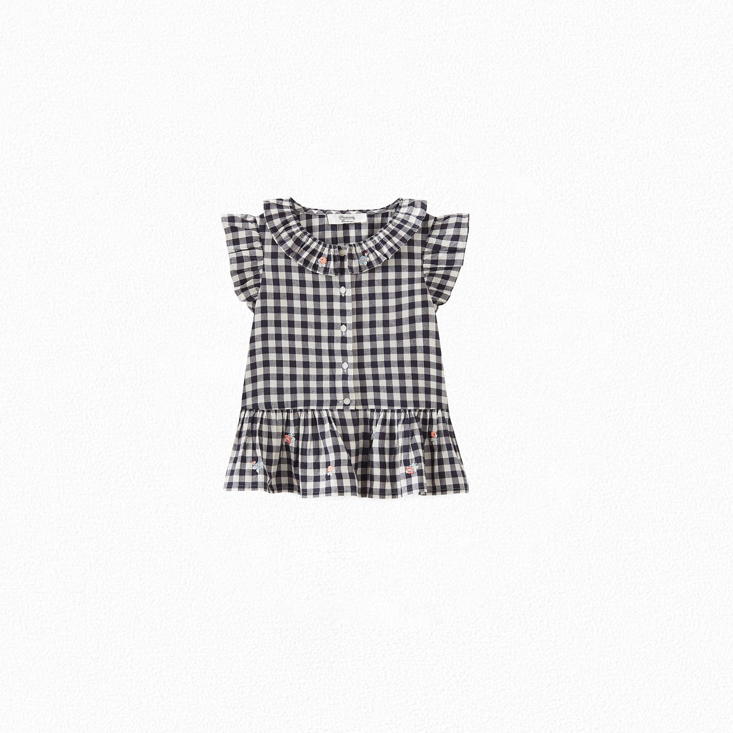 Chemisier à carreaux et volants - Bonpoint vintage