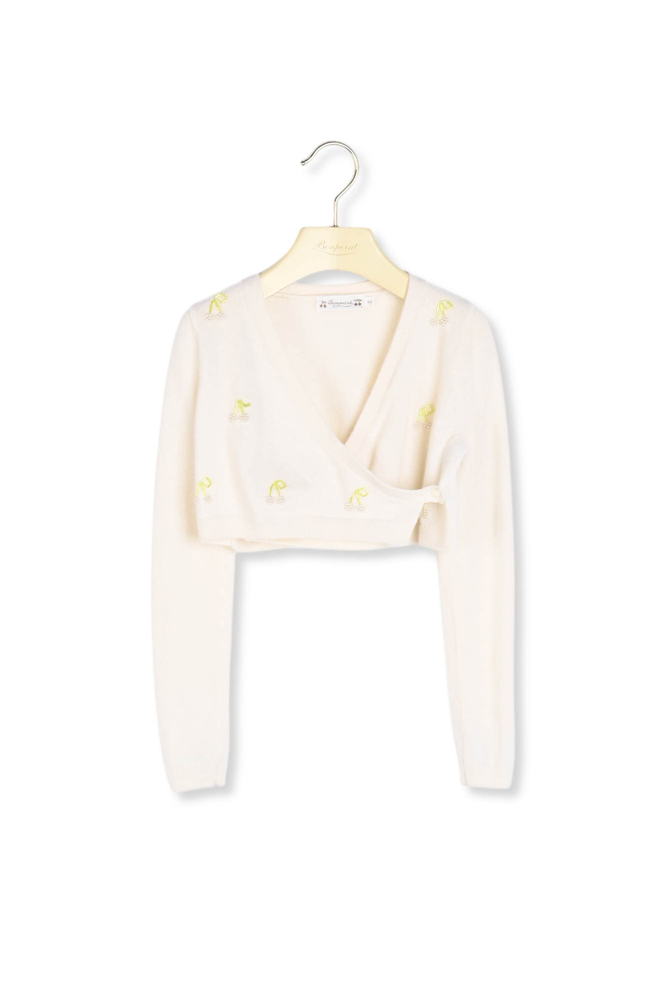 Cardigan cache-cœur avec perles brodées - Bonpoint vintage