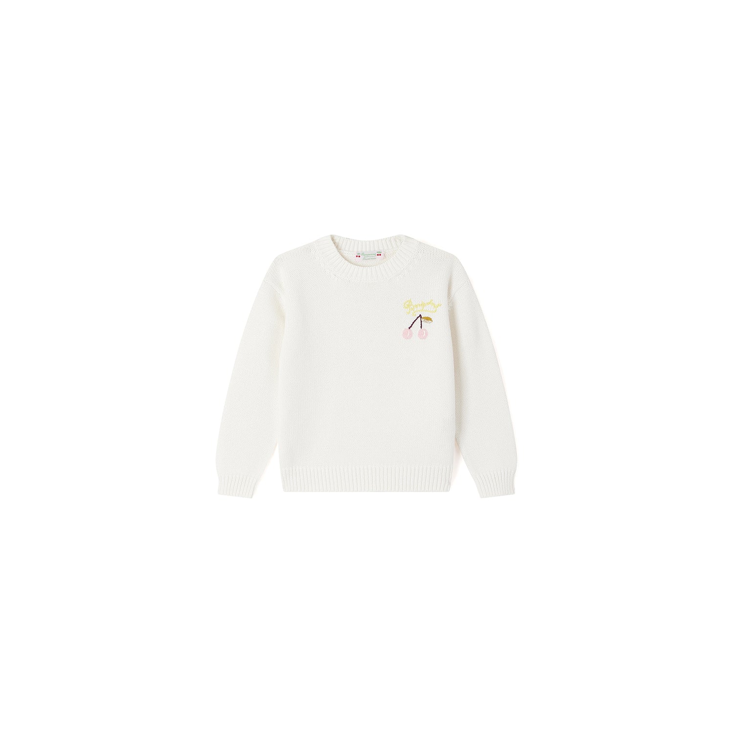 Pull avec broderie cerise - Bonpoint vintage