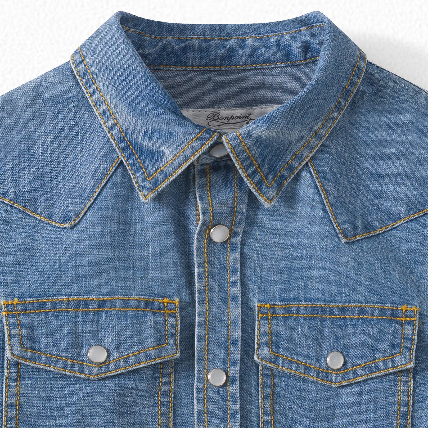 Chemise en denim rebrodé - Bonpoint vintage