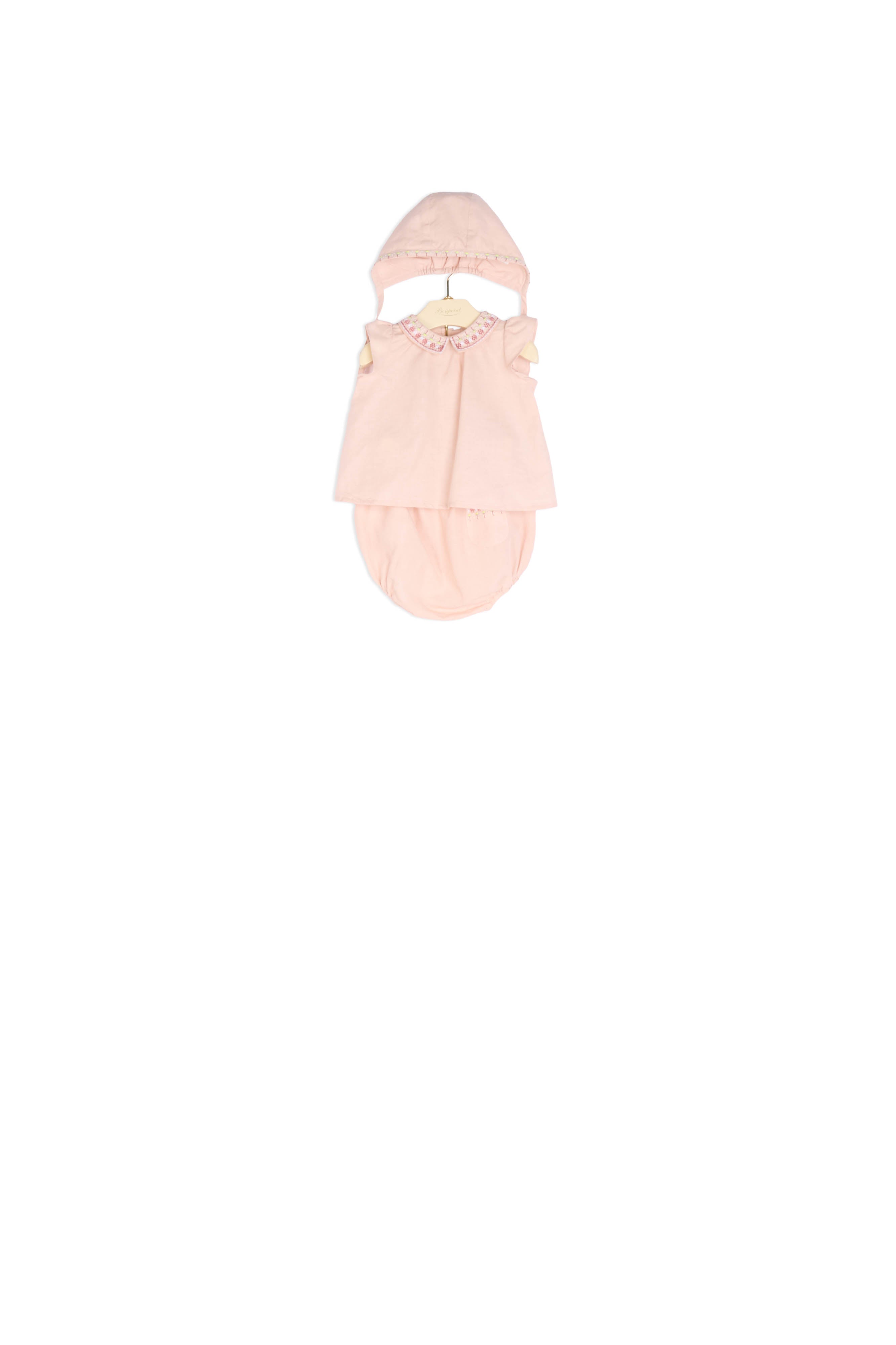 Ensemble coton et lin rebrodé - Bonpoint vintage