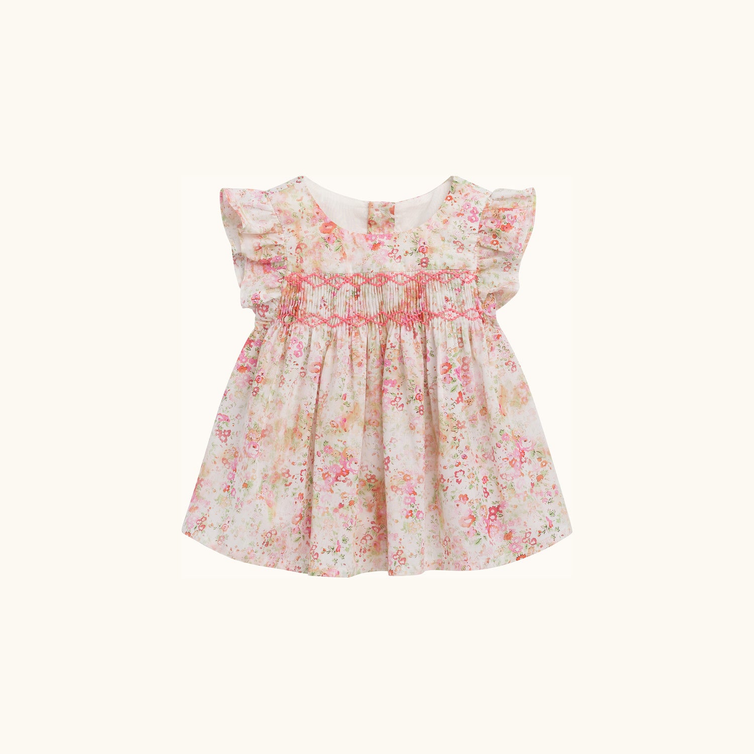 Blouse manches courtes Naomi imprimée Liberty - Bonpoint vintage